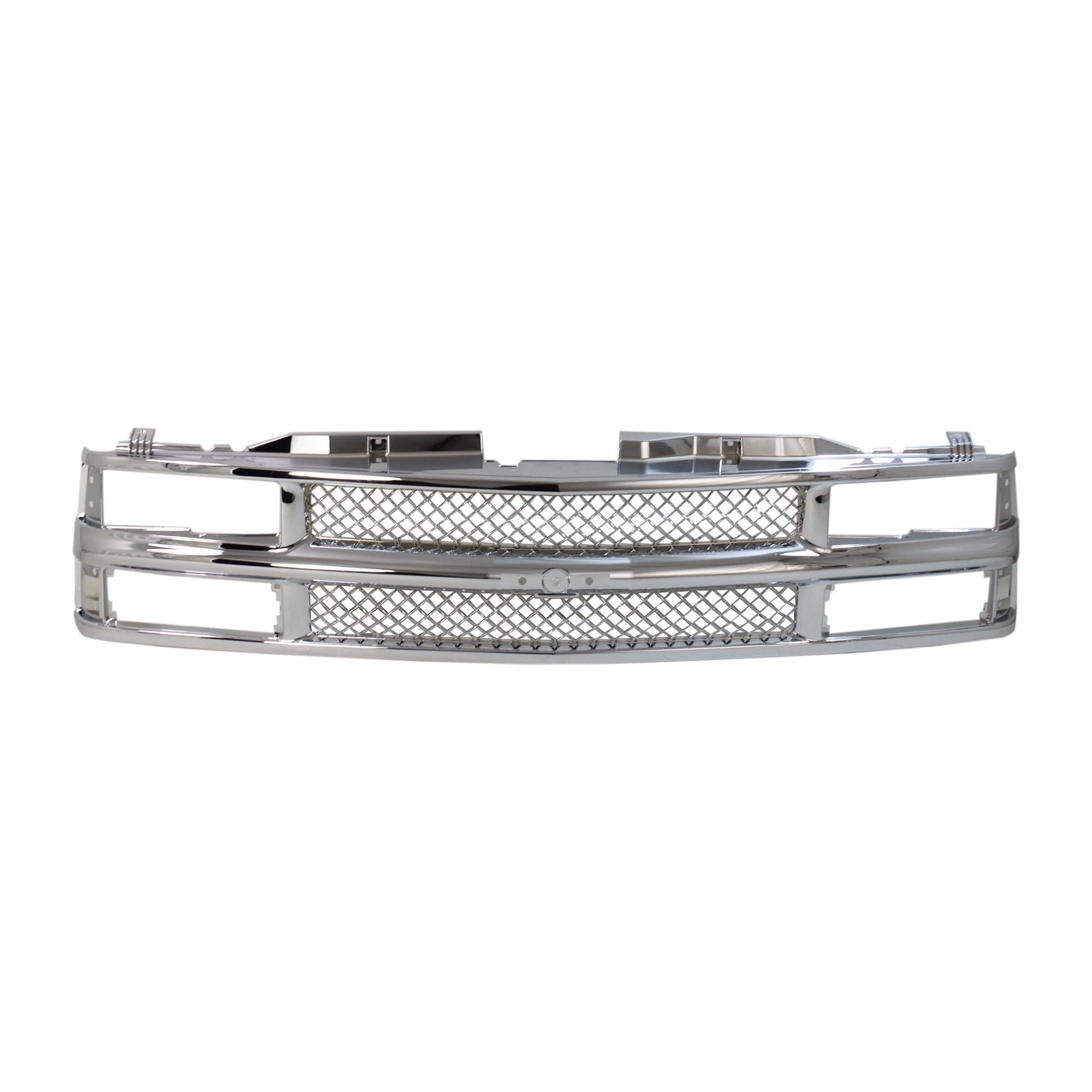 AM CHEVY C K SERIES 94-00 SUBURBAN 94-99 GRILLE Mesh Chrome Shell and Insert w Dual Beam Headlamp SKU G070103C OEM 15981092 PFM
