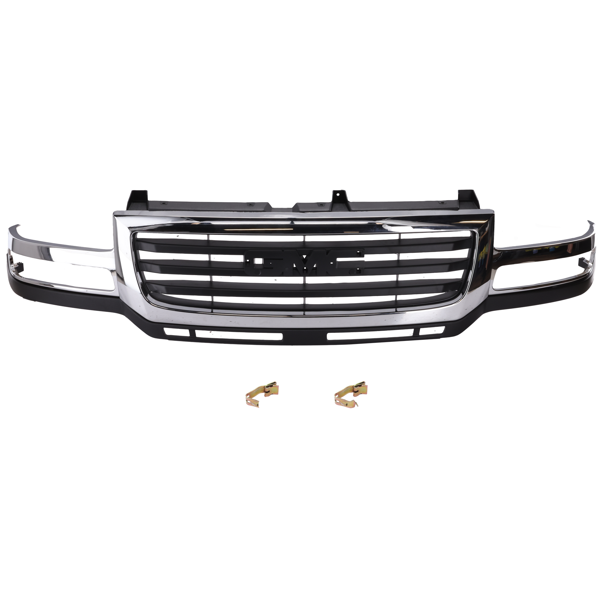 AM SIERRA 2500 HD 3500-03-06 GRILLE Chrome Shell Painted Black Insert Includes 2007 Classic SKU G070119 Partslink GM1200568 OEM 19130795