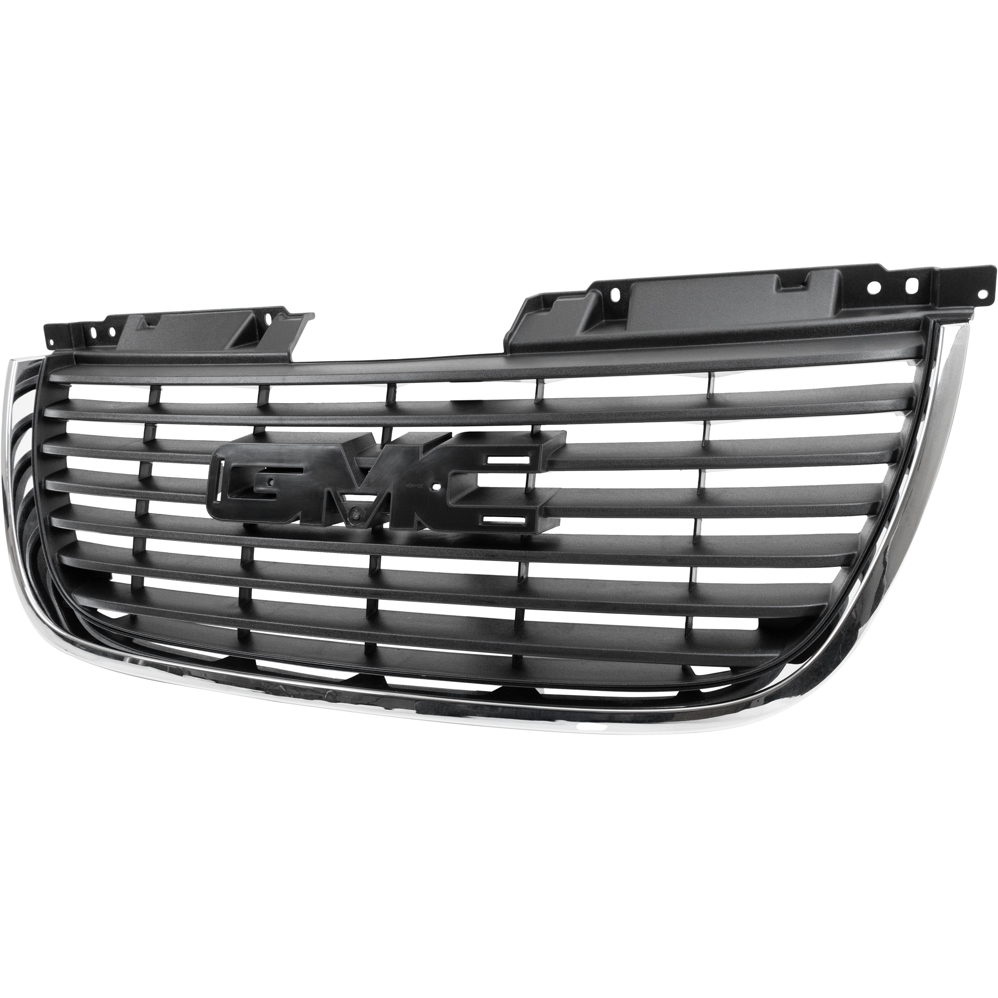 AM YUKON 07-14 GRILLE Textured Black Shell and Insert w Chrome Frame Exc. Hybrid Denali Models CAPA SKU G070125Q Partslink GM1200576C OEM 22761714