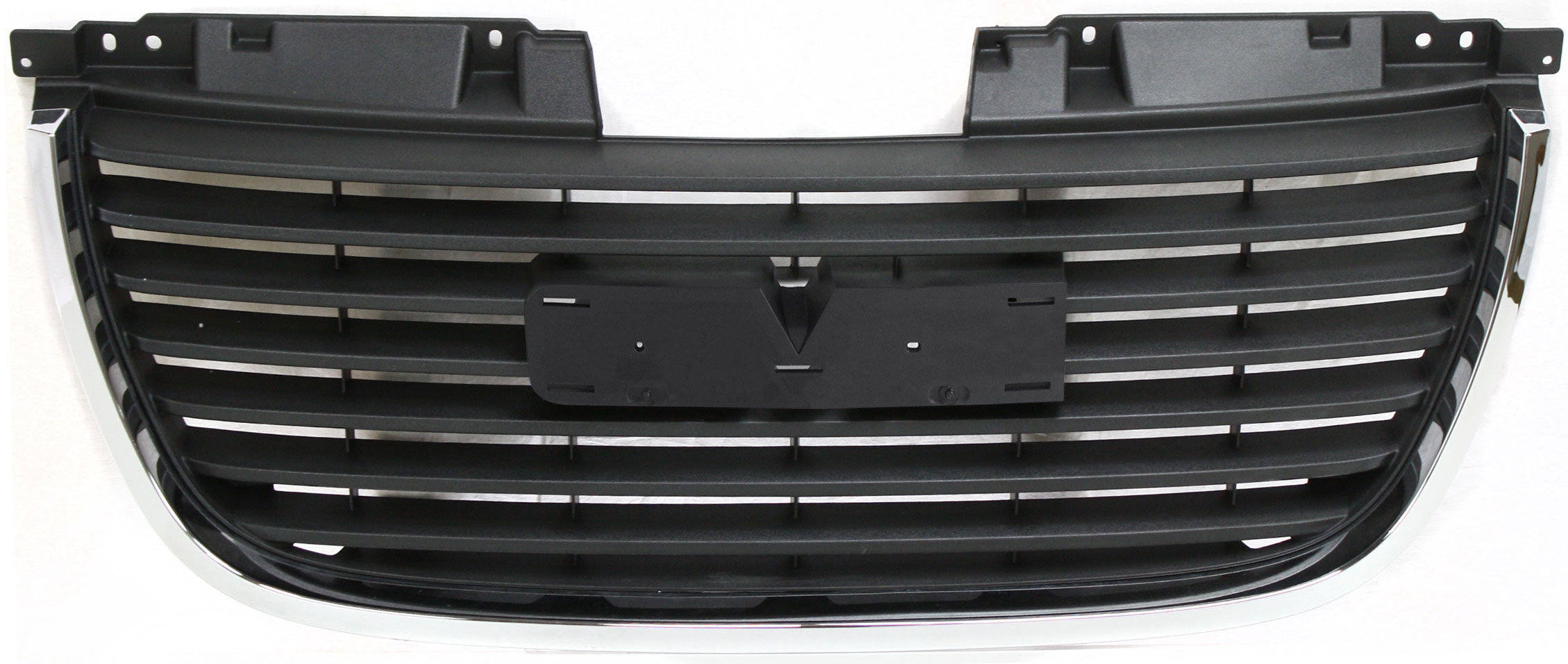 AM YUKON 07-14 GRILLE Textured Black Shell and Insert w Chrome Frame Exc. Hybrid Denali Models SKU G070125 Partslink GM1200576 OEM 22761714