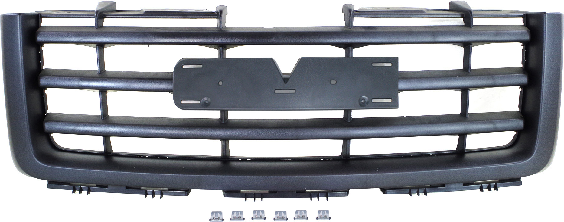 AM SIERRA 1500-07-13 GRILLE Textured Black Shell and Insert Exc. Base Denali Models New Body Style SKU G070126 Partslink GM1200583 OEM 22761793