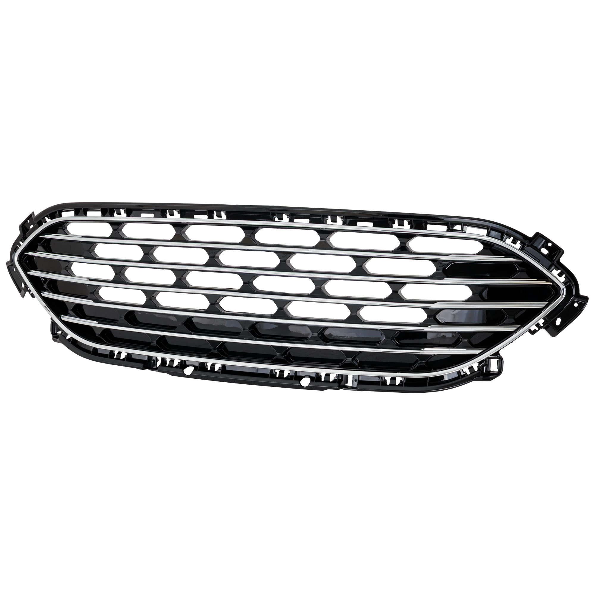 AM ESCAPE 20-22 GRILLE Chrome Shell with Textured Black Insert w Elite Pkg w Surround Molding w 5 Bar Grille Chrome Bars SKU GA07010025 Partslink FO1200742 OEM LJ6Z8200DB