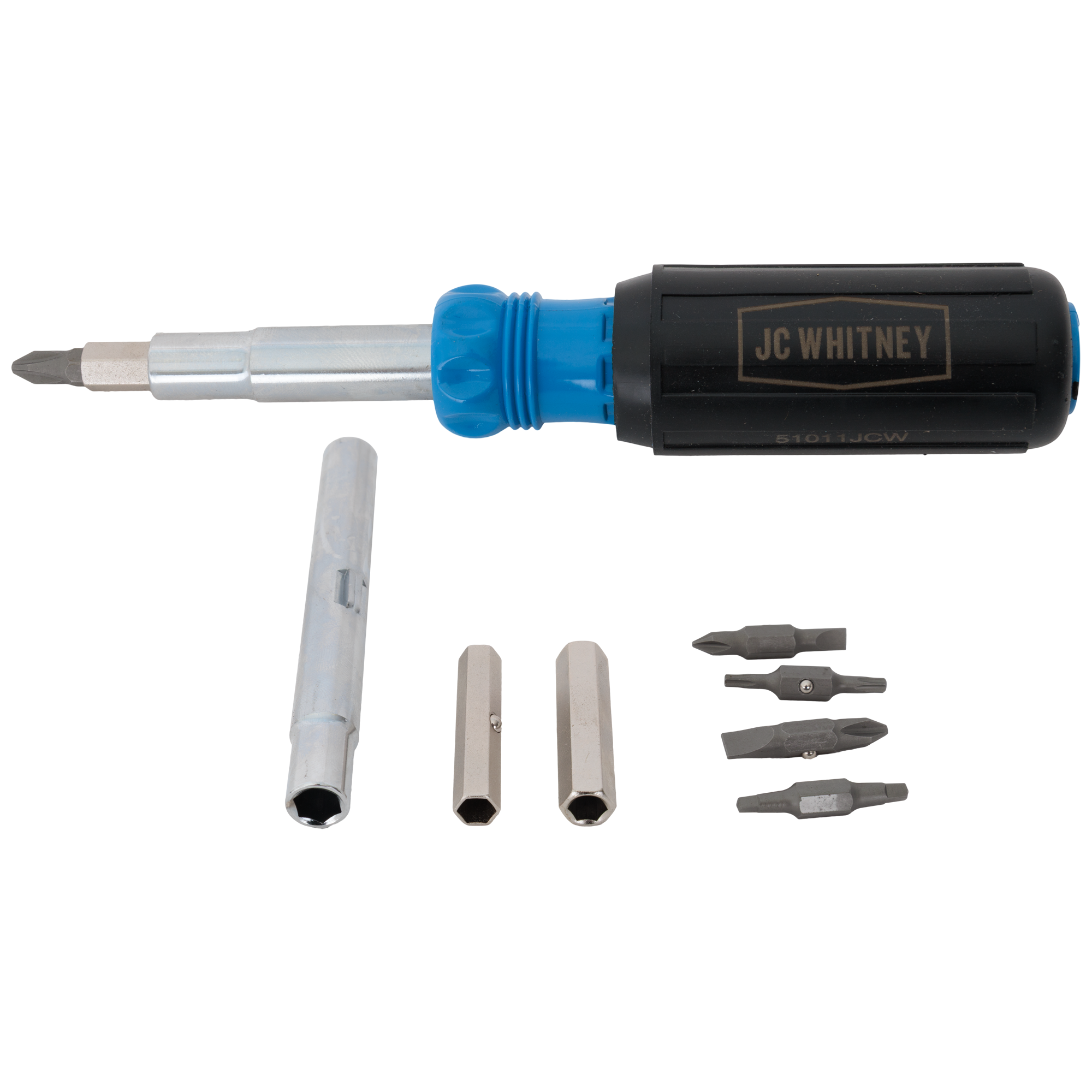 AM SCREWDRIVER 11 in 1 Multi Bit Blue with Tan Lasered Black Grip SKU GAP0000019 OEM Tools