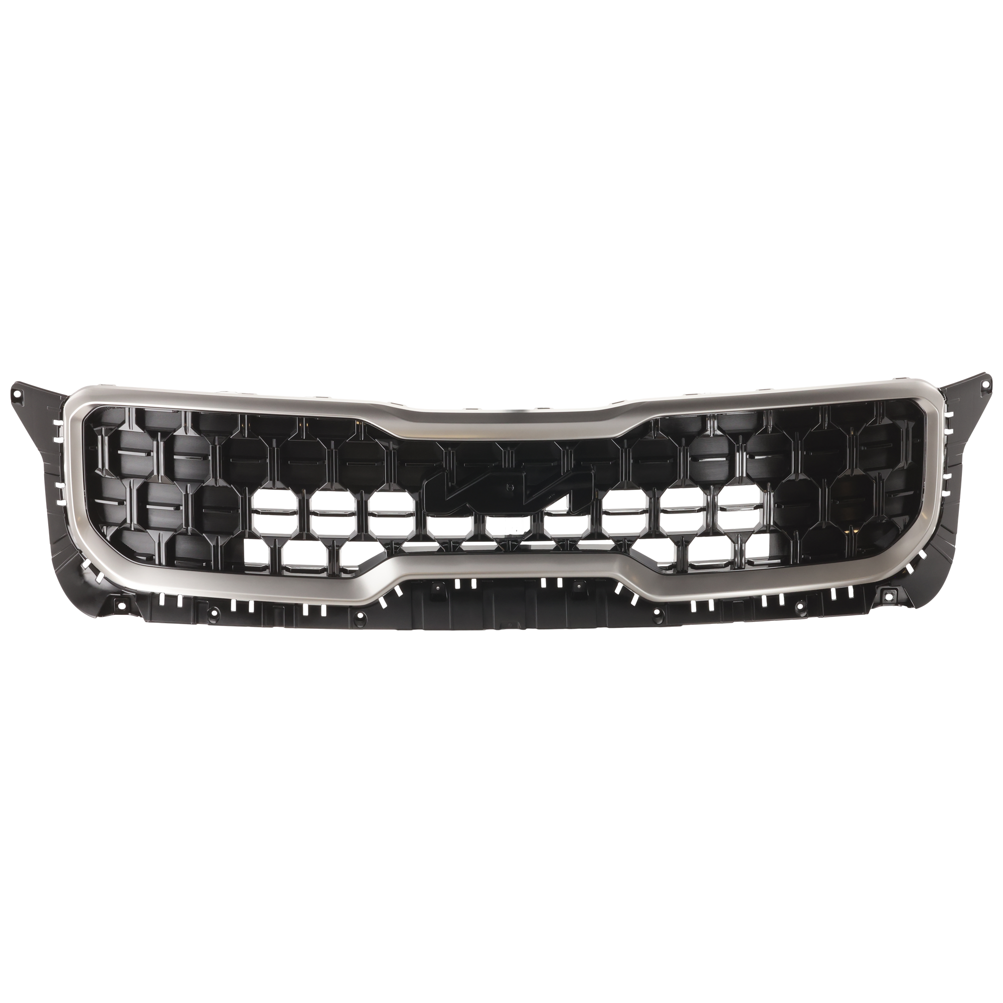 AM TELLURIDE 23-23 GRILLE Silver Shell and Painted Black Insert w Silver Frame EX X Line Model SKU GK07010001 Partslink KI1200274 OEM 86350S9700