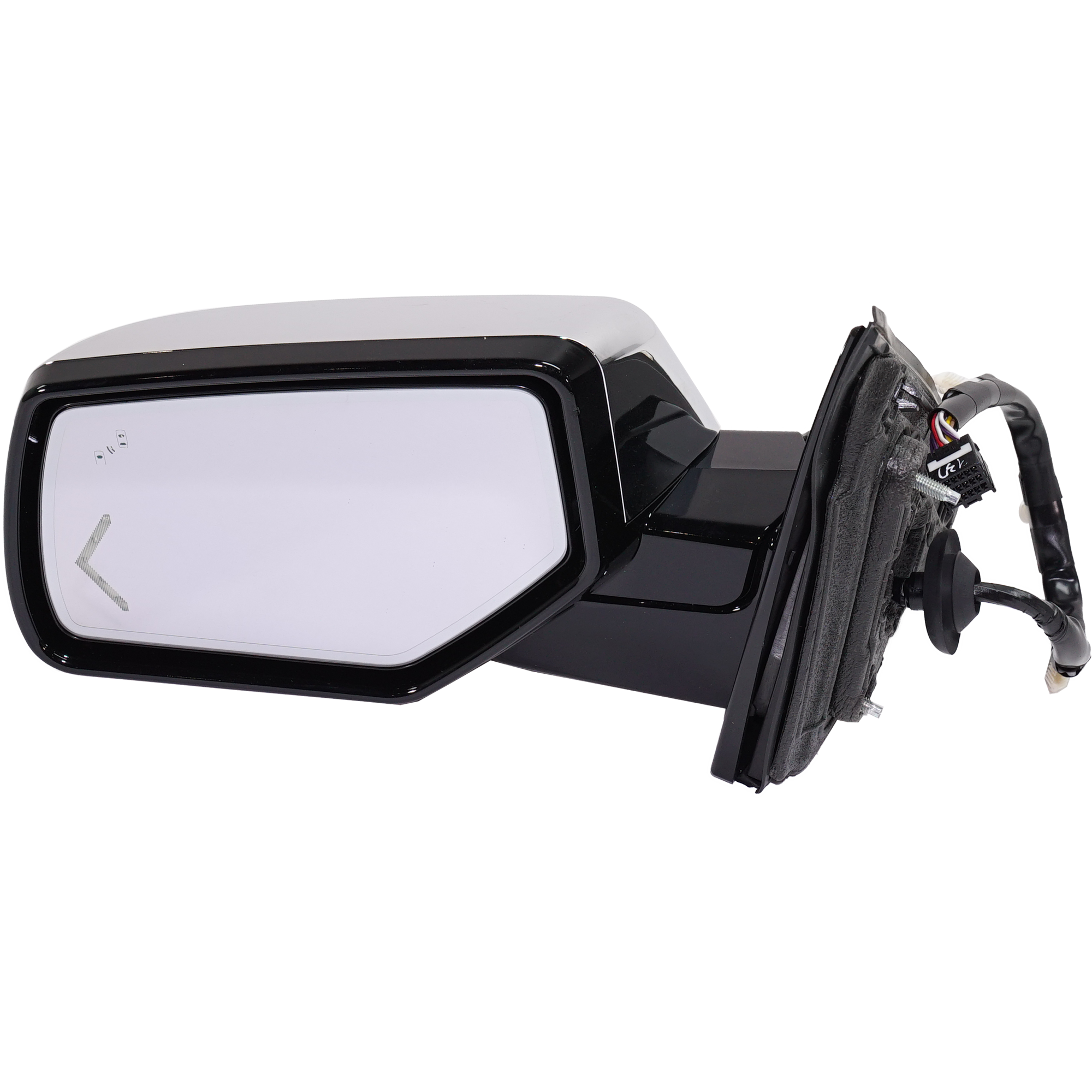 AM SUBURBAN YUKON 15-20 MIRROR LH Power Heated Power Folding Chrome w Auto Dimming BSD Signal Light SKU GM177CL S OEM 84347487 PFM 22889515
