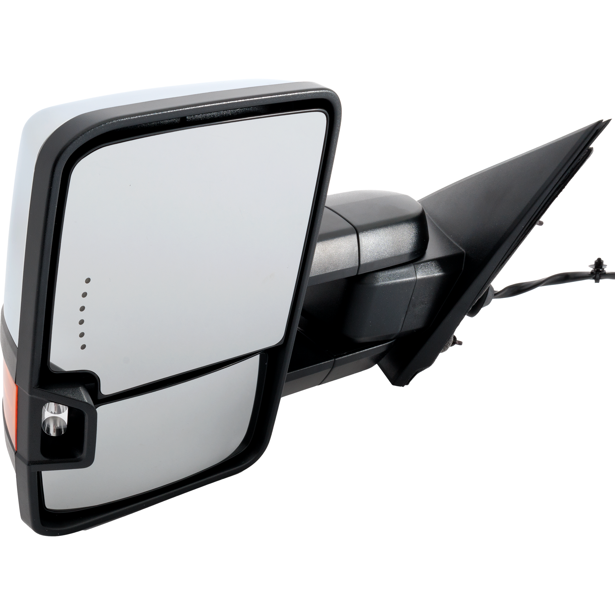 AM SILVERADO SIERRA 1500-15-16 TOWING MIRROR LH Power Manual Folding Heated Chrome w Signal and Spotlight No BSD Memory Auto Dimming and Puddle Light SKU GM260EL S Partslink GM1320512 OEM 84228887