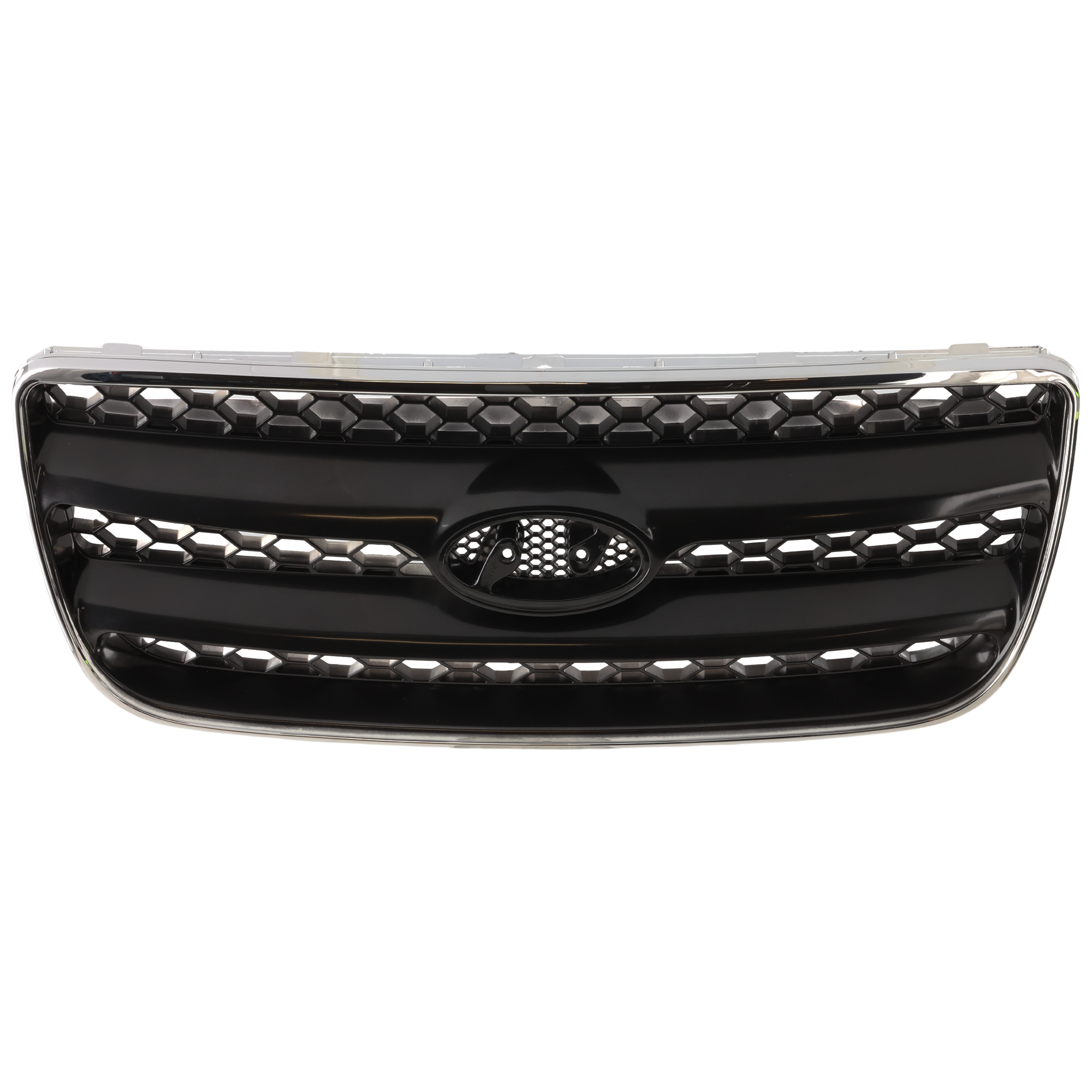 AM SANTA FE 07-09 GRILLE Chrome Shell Painted Silver Black Insert Exc. Limited Model SKU H070179 Partslink HY1200146 OEM 865602B010