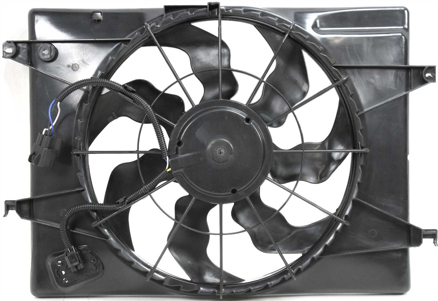 AM SPORTAGE 05-10 RADIATOR FAN SHROUD ASSEMBLY 2.0L 7 Blade Includes resistor SKU H160939 Partslink KI3115115 OEM 253801F251