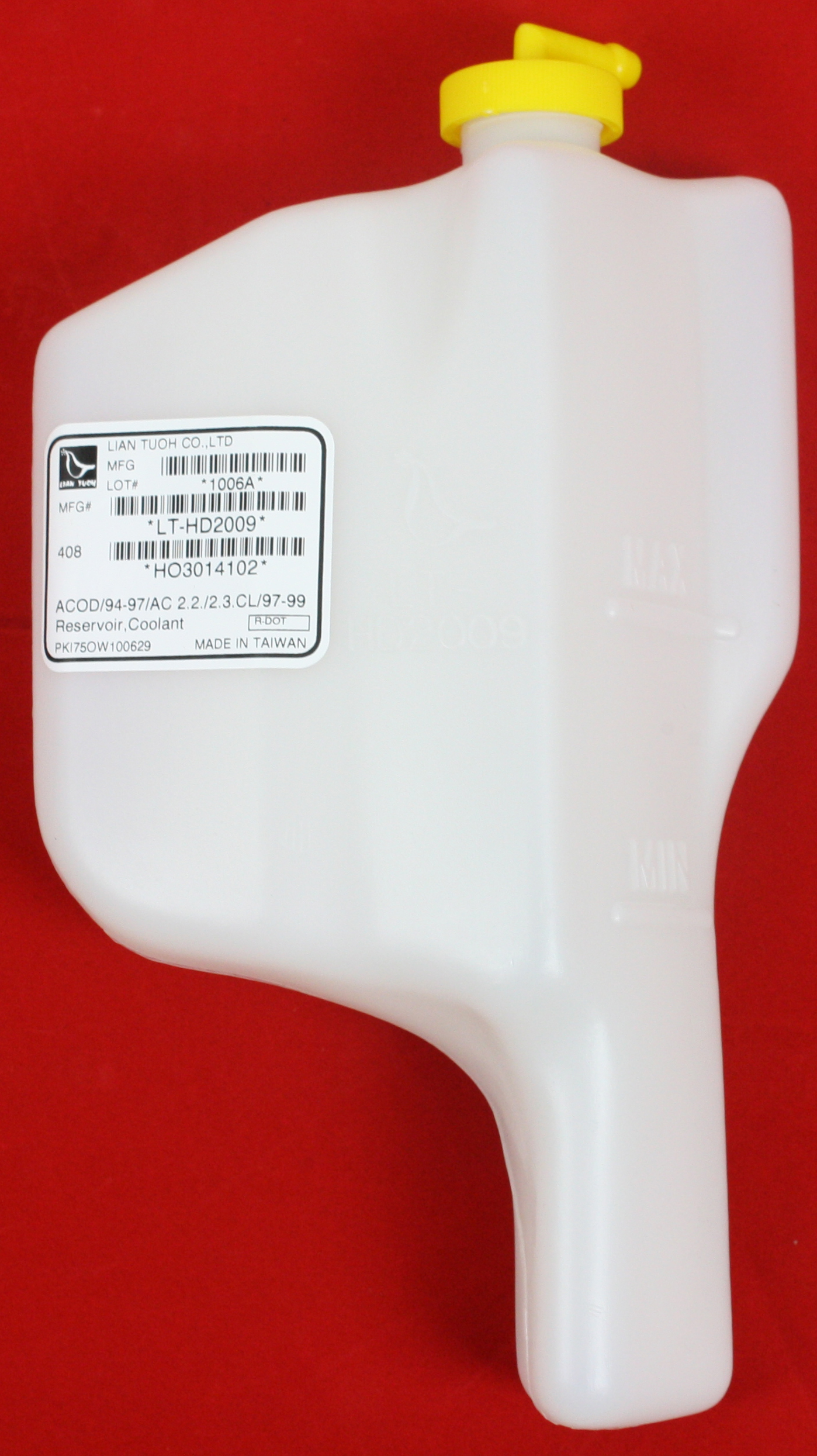 AM ACCORD 94-97 CL 97-99 COOLANT RESERVOIR w Cap 4cyl SKU H161302 Partslink HO3014102 OEM 19101P0A000