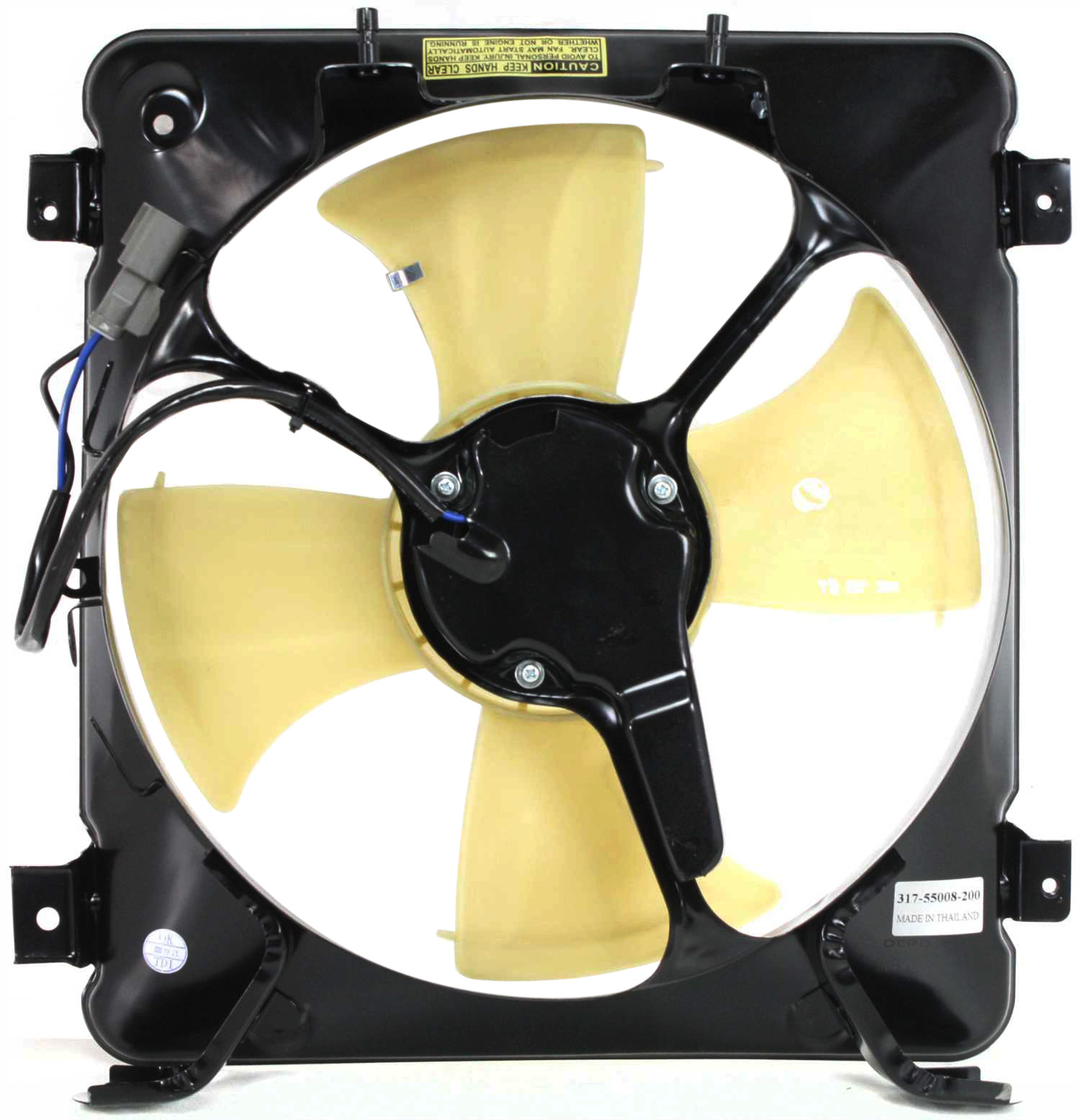 AM CIVIC 99-00 A C CONDENSER FAN ASSEMBLY Single Fan 4 Cyl 1.6L Engine SKU H190906 Partslink HO3113111 OEM 80161S04000