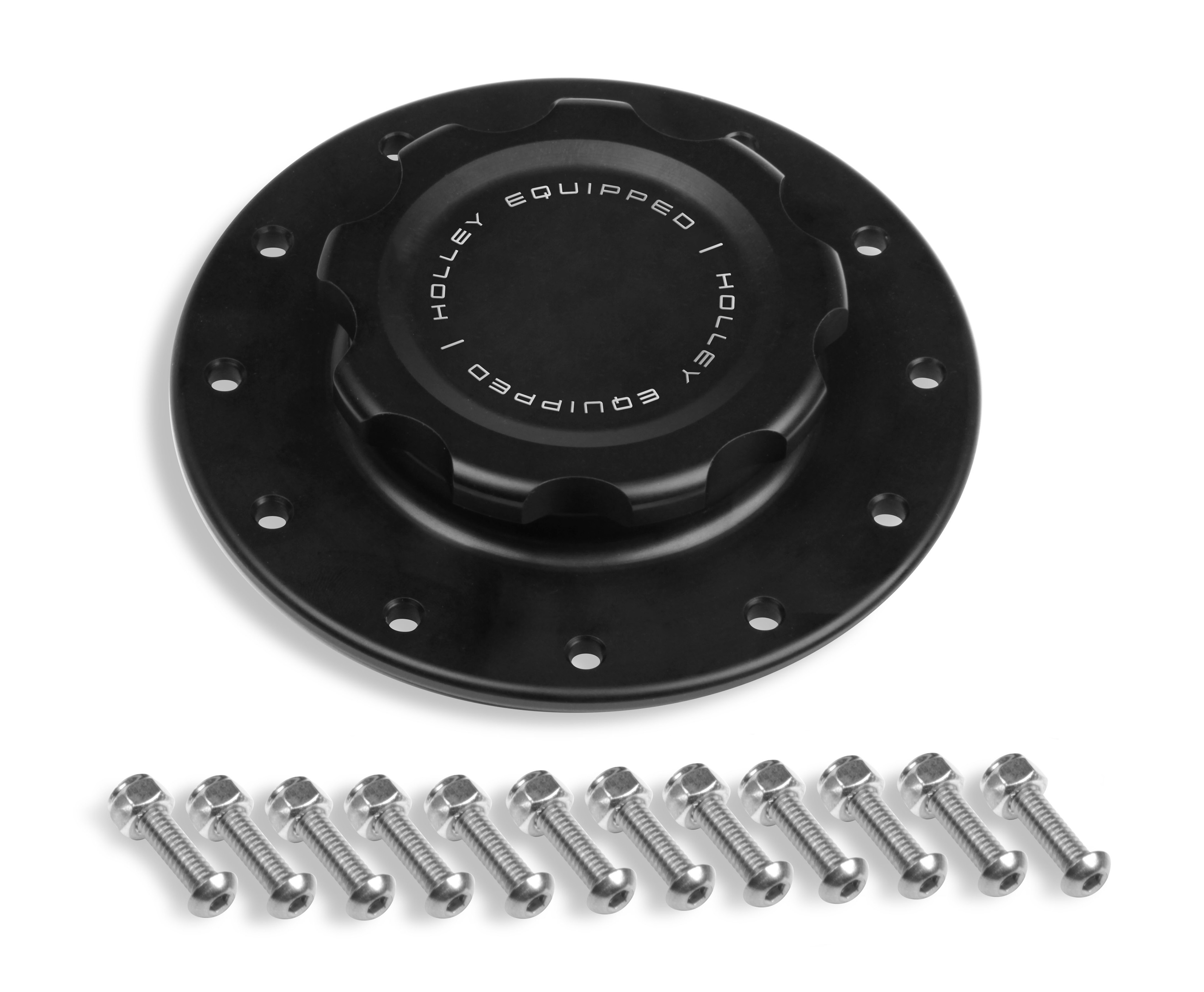 AM BILLET FUEL CELL CAP W 12 BOLT FLANGE HOLLEY SKU H19241227