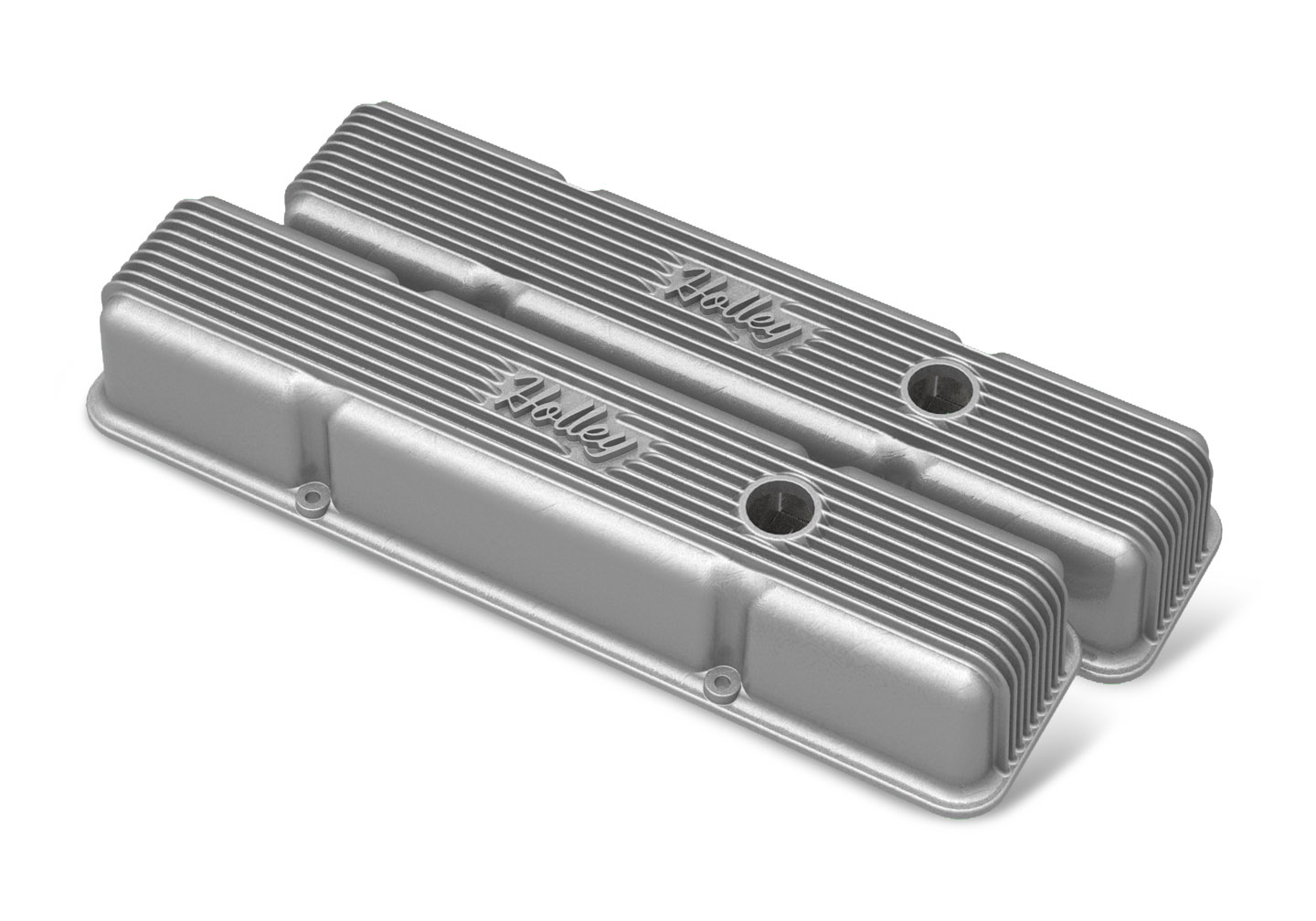 AM SBC HOLLEY VALVE COVERS FINNED W EMIS RAW SKU H19241240
