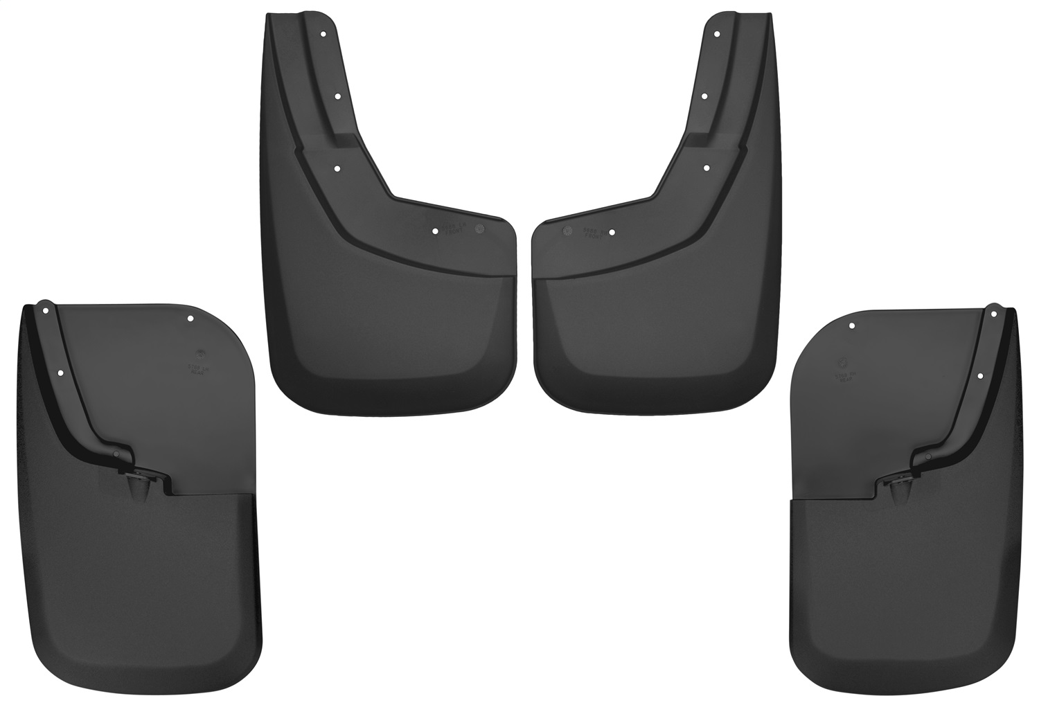 AM Black Front and Rear Mud Guard Set 2011-2016 Ford F 250 Super Duty SKU H2156686