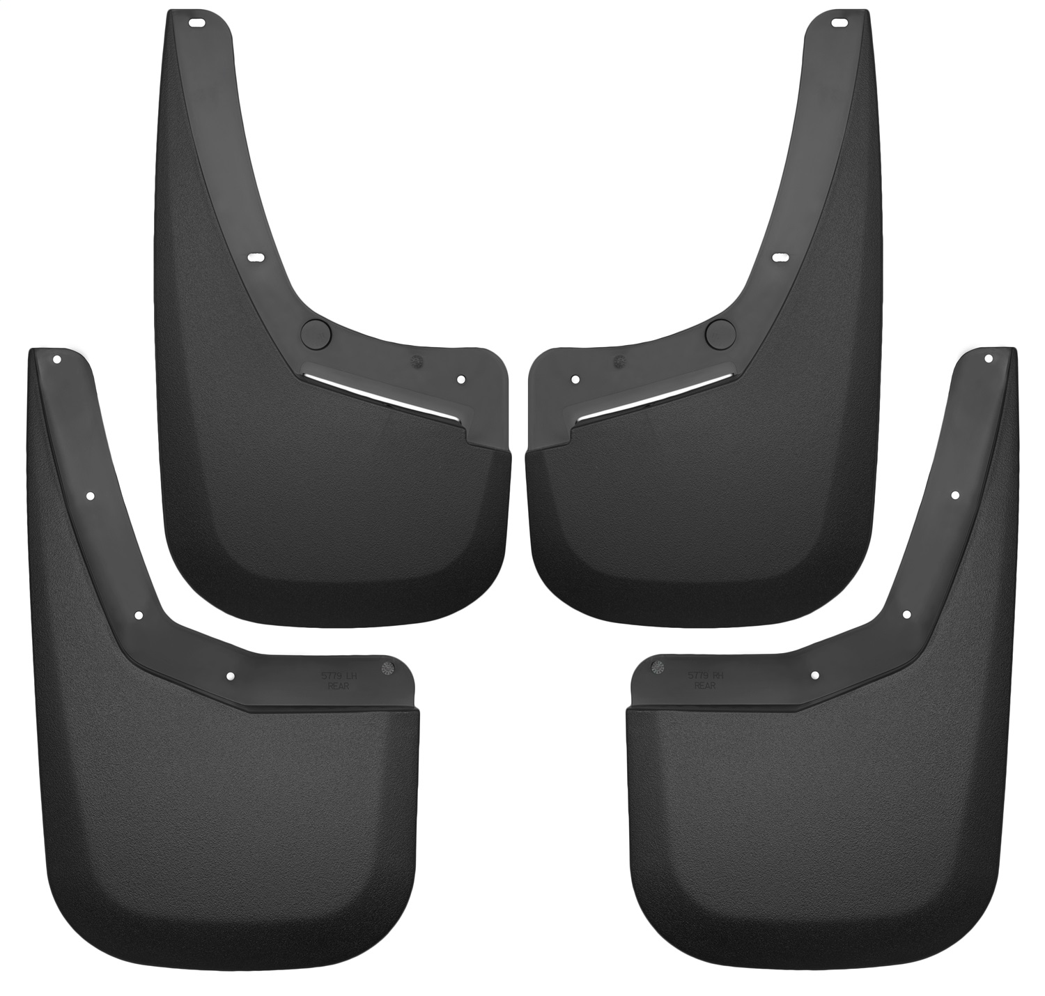 AM Black Front and Rear Mud Guard Set 2007-2013 Chevrolet Silverado 1500 SKU H2156796