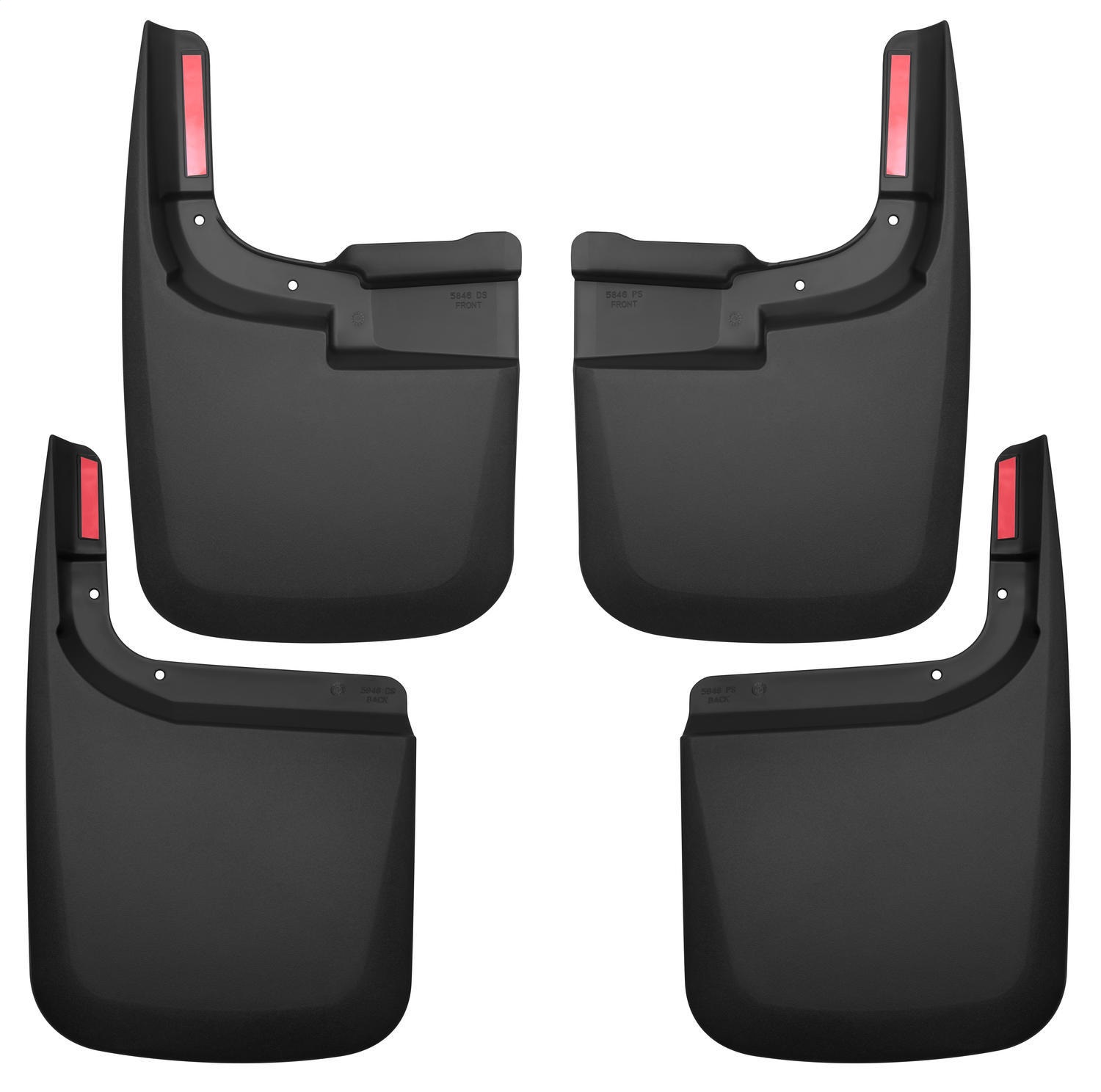 AM Custom Mud Guards Front and Rear Mud Guard Set 2017 Ford F 250 Super Duty Vehicle Does Not Have Fender Flares Black SKU H2158466