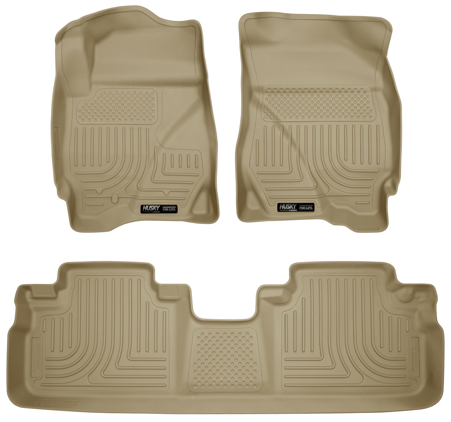 AM Floor Liner Front 2nd Seat Floor Liners Tan Front And Second Rows Qty Sold : 3 Weatherbeater Series TPO Thermoplastic Olefin SKU H2198353