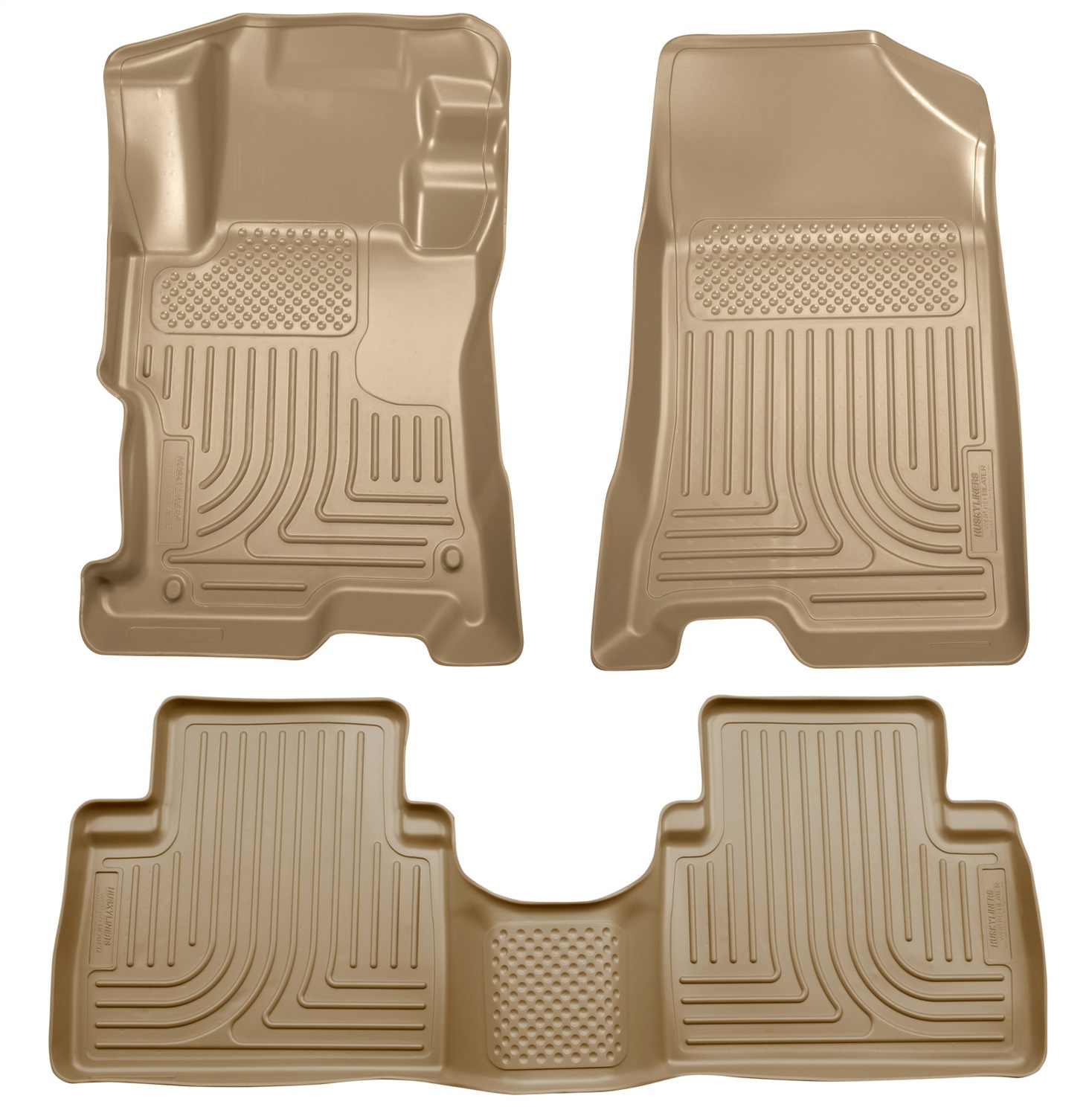 AM Floor Liner Front 2nd Seat Floor Liners Tan Front And Second Rows Qty Sold : 3 Weatherbeater Series TPO Thermoplastic Olefin SKU H2198403