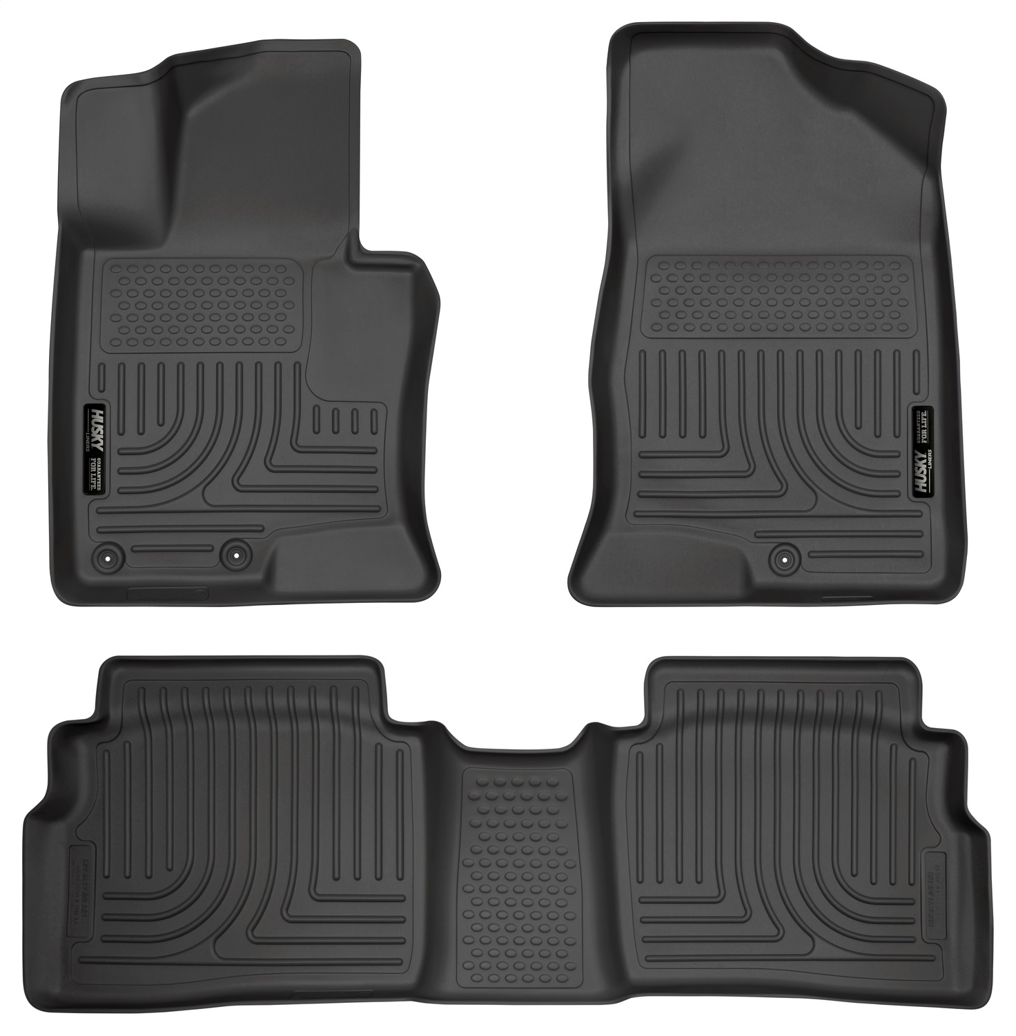AM Floor Liner Front 2nd Seat Floor Liners Black Front And Second Rows Qty Sold : 3 Weatherbeater Series TPO Thermoplastic Olefin SKU H2198851