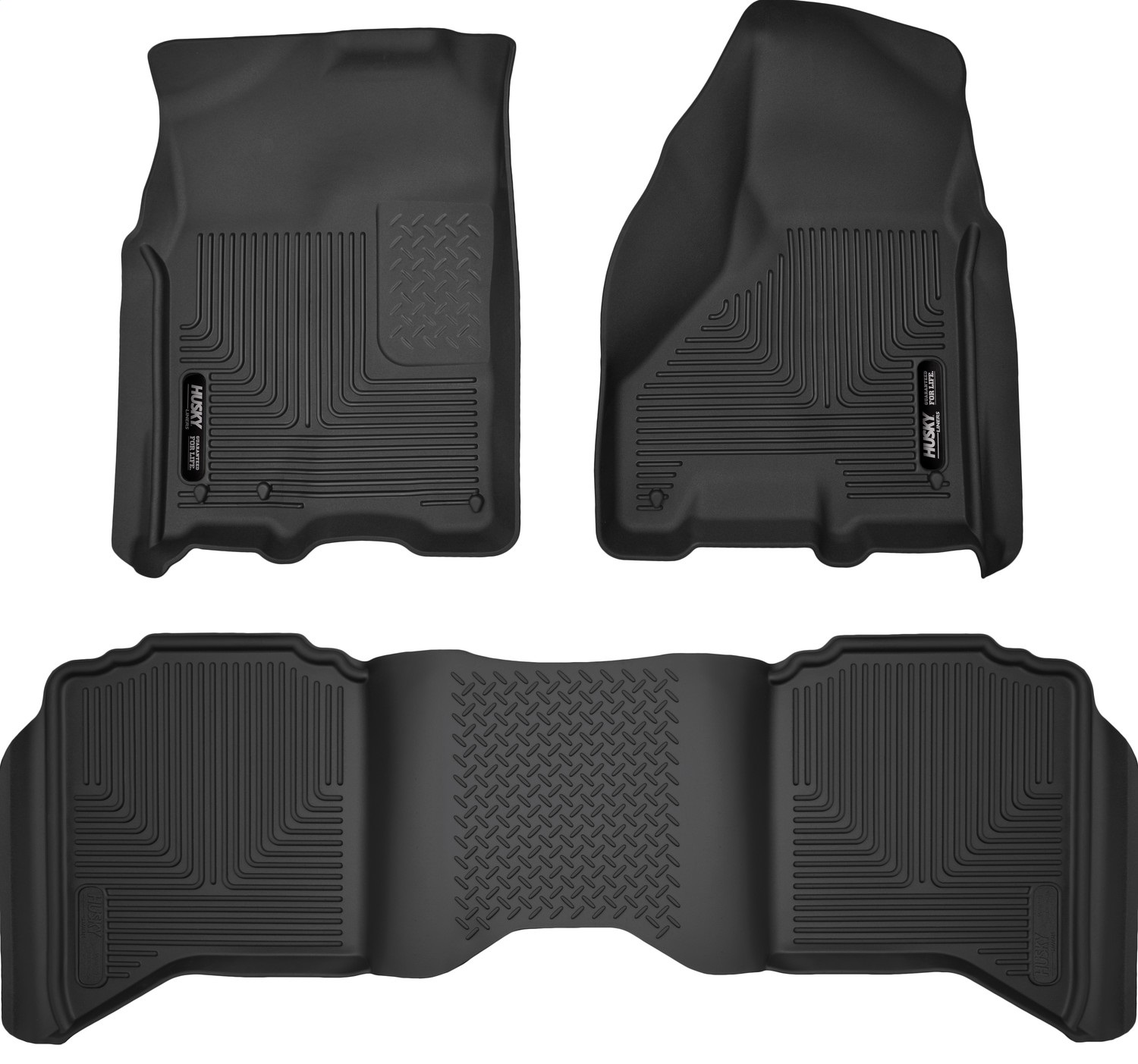 AM Floor Liner Front 2nd Seat Floor Liners Black Front And Second Rows Qty Sold : 3 Weatherbeater Series TPO Thermoplastic Olefin SKU H2199001