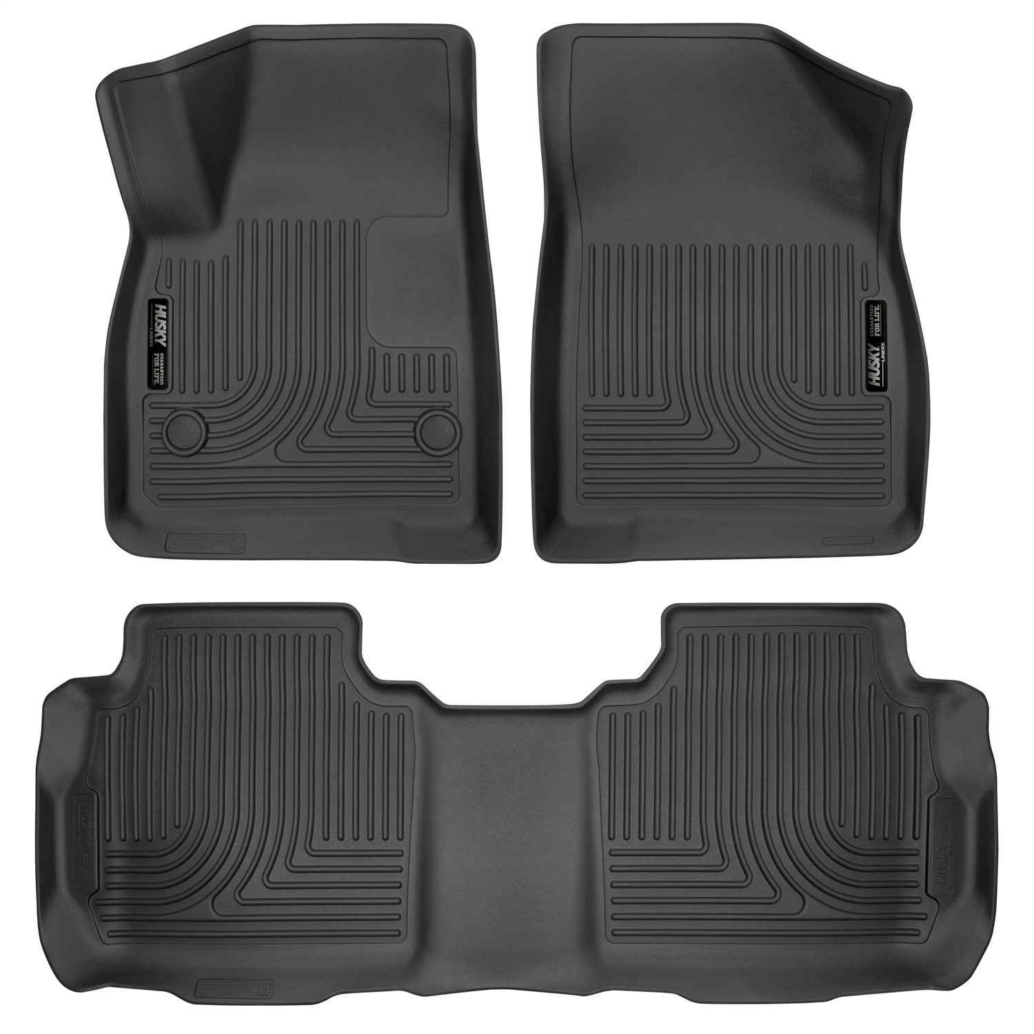 AM Black Front 2nd Seat Floor Liners Weatherbeater Series 2017 Cadillac XT5-2017 GMC Acadia SKU H2199141