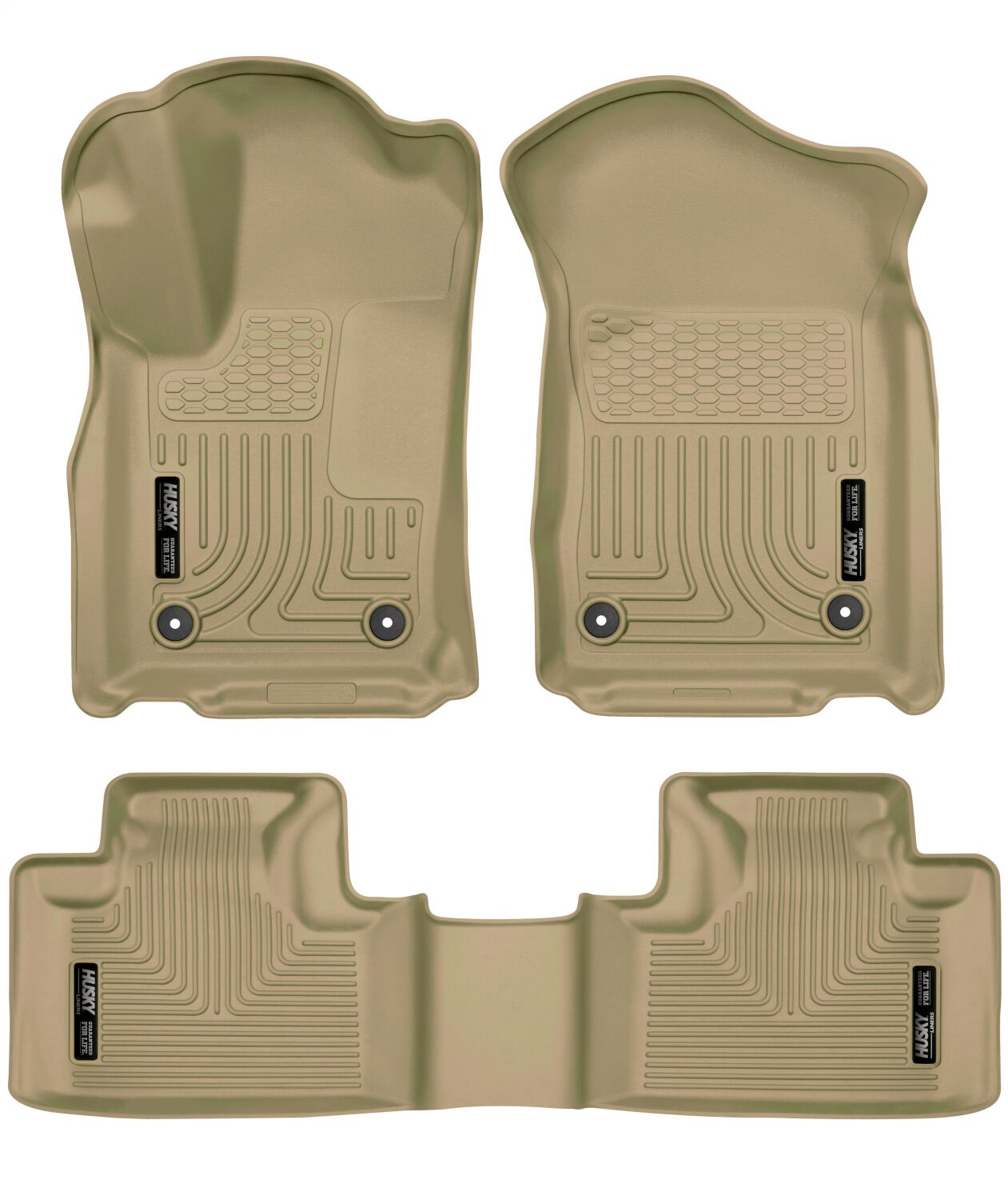 AM Tan Front 2nd Seat Floor Liners Footwell Coverage Weatherbeater Series 2016 Dodge Durango 2016 Jeep Grand Cherokee SKU H2199153