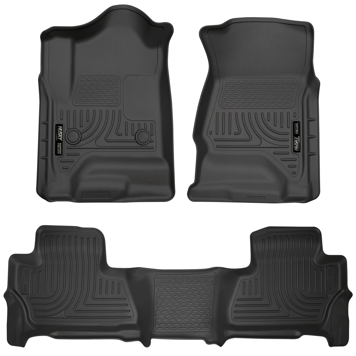 AM Floor Liner Front 2nd Seat Floor Liners Black Front And Second Rows Qty Sold : 3 Weatherbeater Series TPO Thermoplastic Olefin SKU H2199201