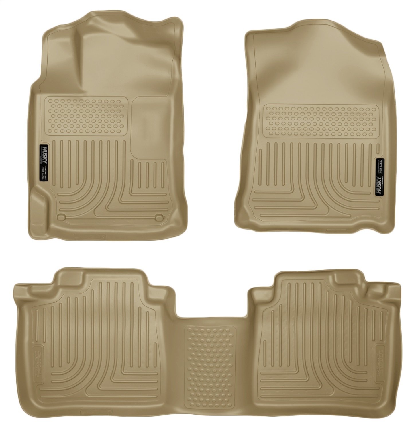 AM Floor Liner Front 2nd Seat Floor Liners Tan Front And Second Rows Qty Sold : 3 Weatherbeater Series TPO Thermoplastic Olefin SKU H2199553