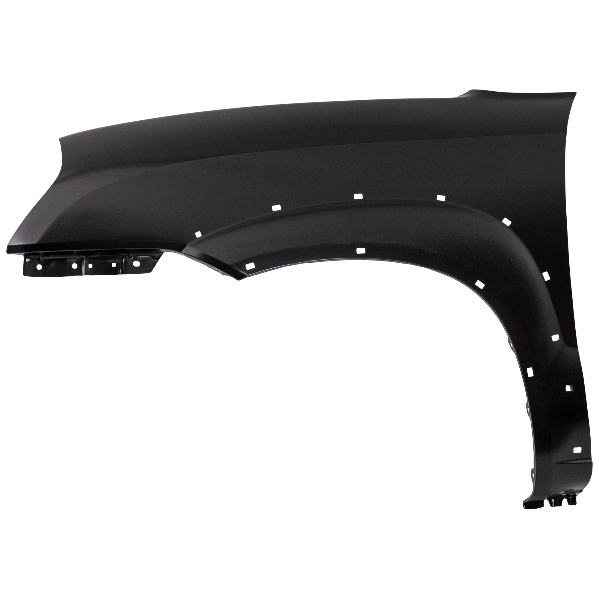 AM TUCSON 05-09 FRONT FENDER LH Primed 2.0L Eng. w o Signal Light Hole w Side Cladding Hole Steel SKU H220166 Partslink HY1240136 OEM 663112E110