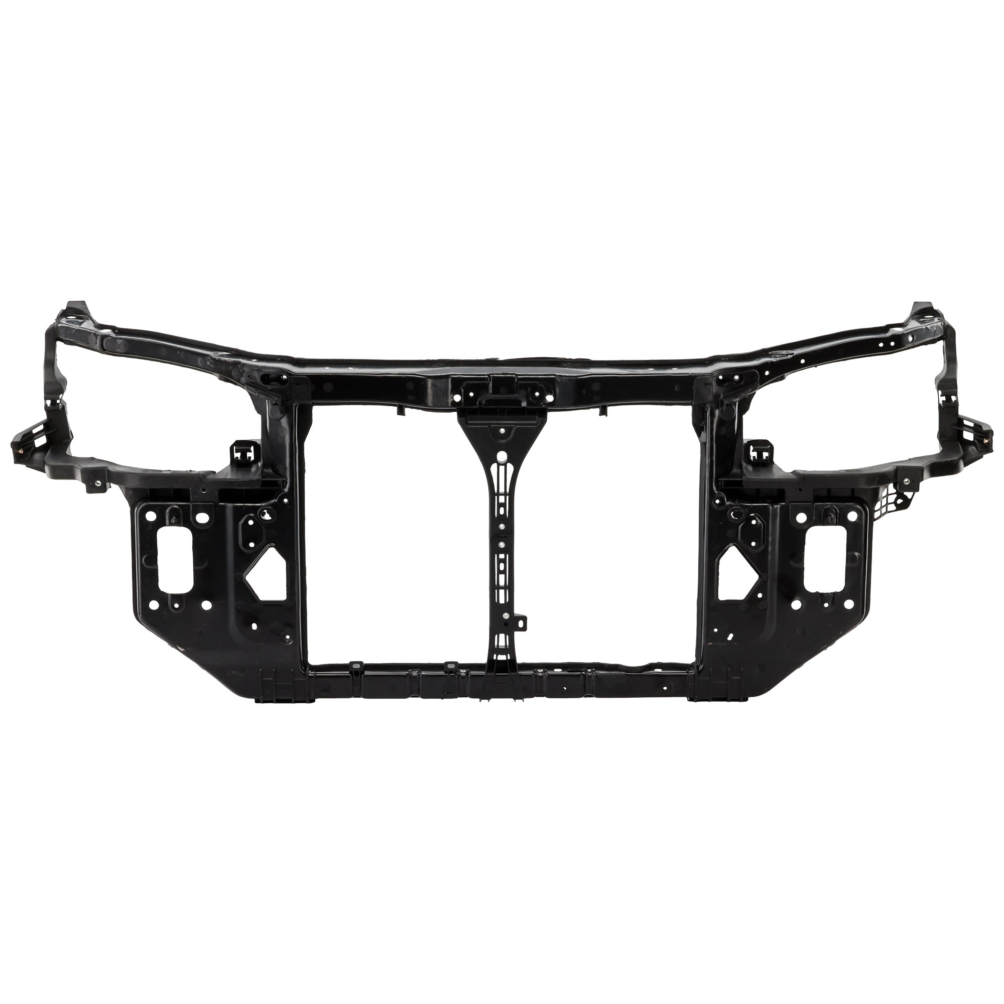 AM ELANTRA 07-10 RADIATOR SUPPORT Assembly Black Plastic w Steel Sedan SKU H250139 Partslink HY1225152 OEM 641012H000