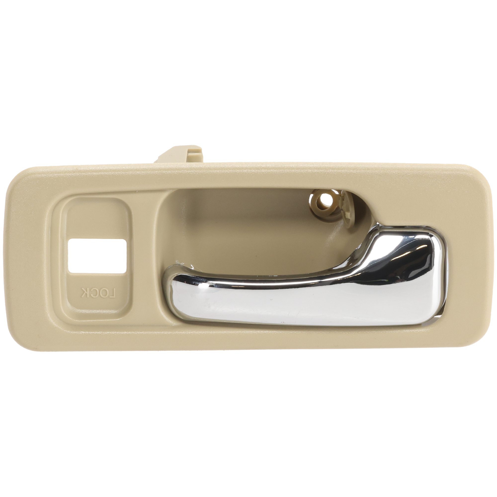 AM ACCORD 90-93 FRONT INTERIOR DOOR HANDLE RH Chrome Lever+Beige Housing w Lock Hole Sedan SKU H462111 Partslink HO1353135 OEM 72125SM4003ZE