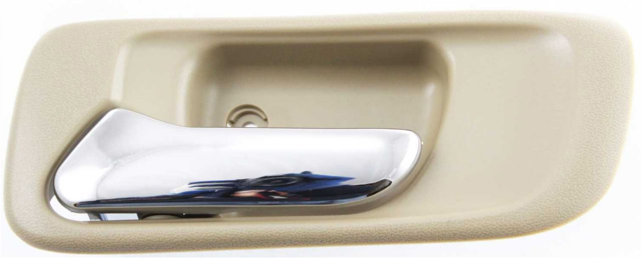 AM ACCORD 98-02 REAR INTERIOR DOOR HANDLE LH Chrome Lever + Beige Housing Sedan w o Hole SKU H462120 Partslink HO1352103 OEM 72660S84A01ZC