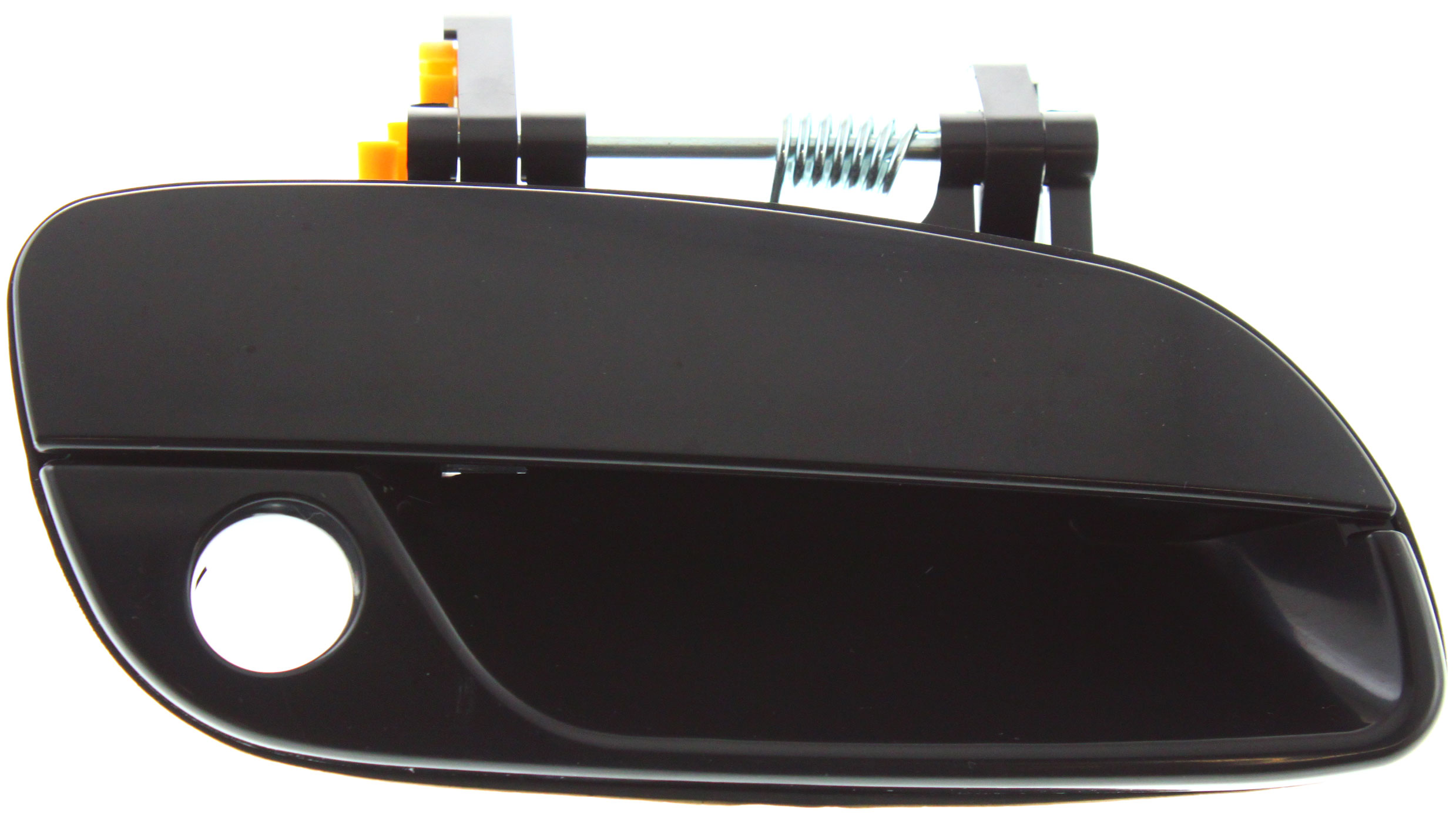 AM ELANTRA 01-06 EXTERIOR FRONT DOOR HANDLE RH Smooth Black w Keyhole Plastic SKU H462167 Partslink HY1311105 OEM 826602D000