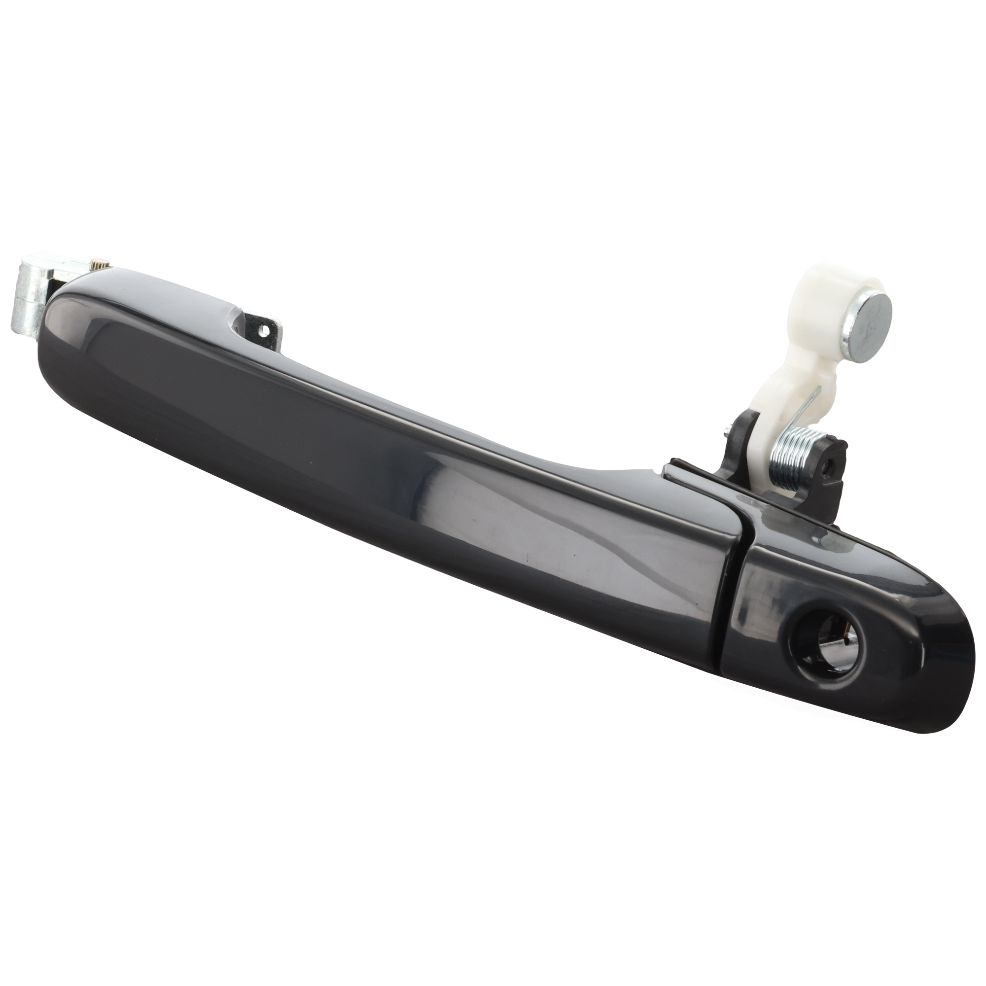 AM CR V 02-06 TAILGATE HANDLE Assembly Outside Nighthawk Black Pearl w Keyhole SKU H580701 Partslink HO1915100 OEM 74810S9AJ11ZB