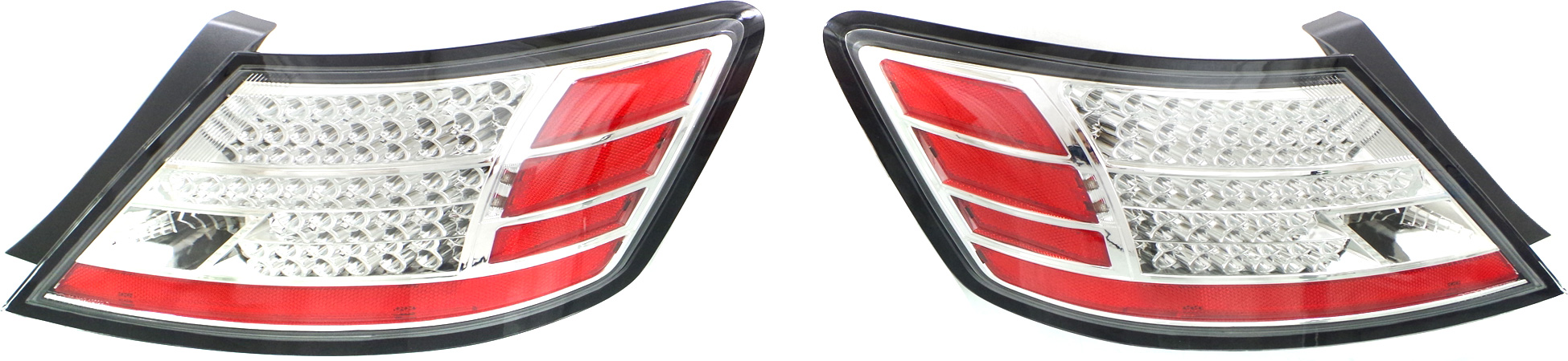 AM CIVIC 06-08 CLEAR TAIL LAMP RH and LH Assembly LED Chrome Set of 2 Coupe SKU HD0607CTL Partslink HO2811265 OEM Performance