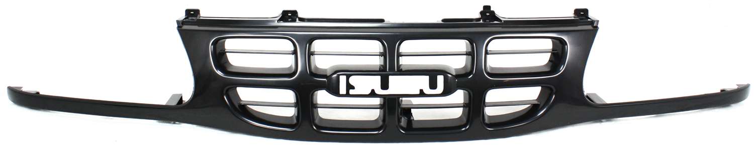 AM RODEO 00-02 GRILLE Textured Black Shell and Insert SKU I070102 Partslink IZ1200134 OEM 8972249101