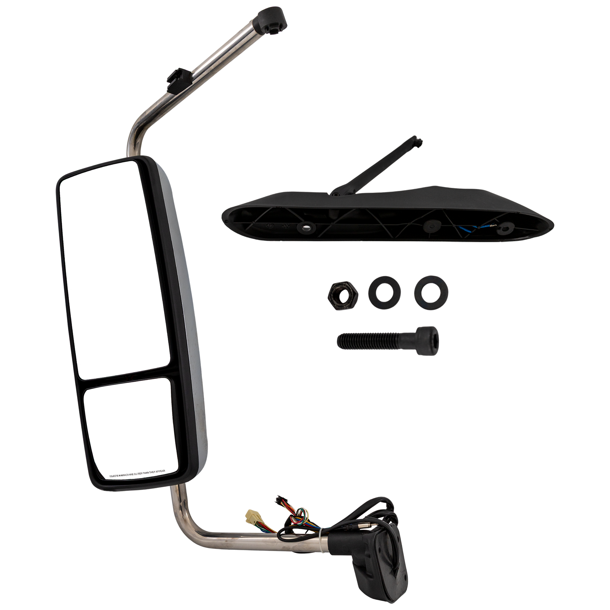 AM INTERNATIONAL PROSTAR 08-17 MIRROR LH Power Manual Folding Heated Chrome w Signal Light w bracket SKU IN36CL S HD OEM 3618472C94