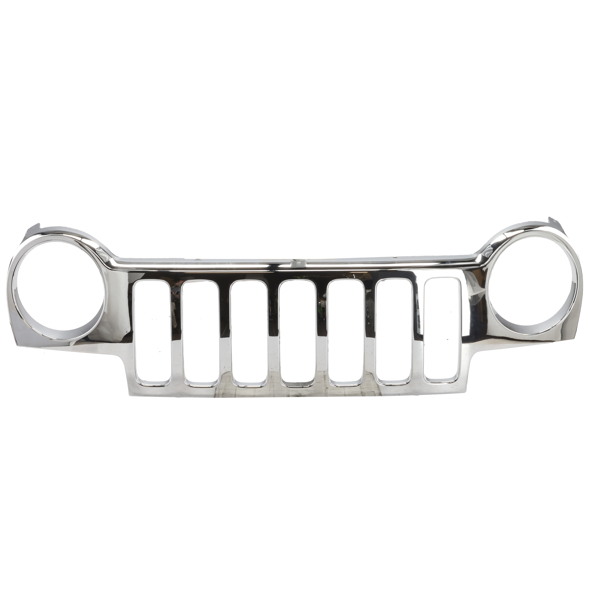 AM LIBERTY 02-04 GRILLE FRAME Plastic Bright Chrome w o Inner Grille SKU J070103 Partslink Performance OEM 55156608AB PFM