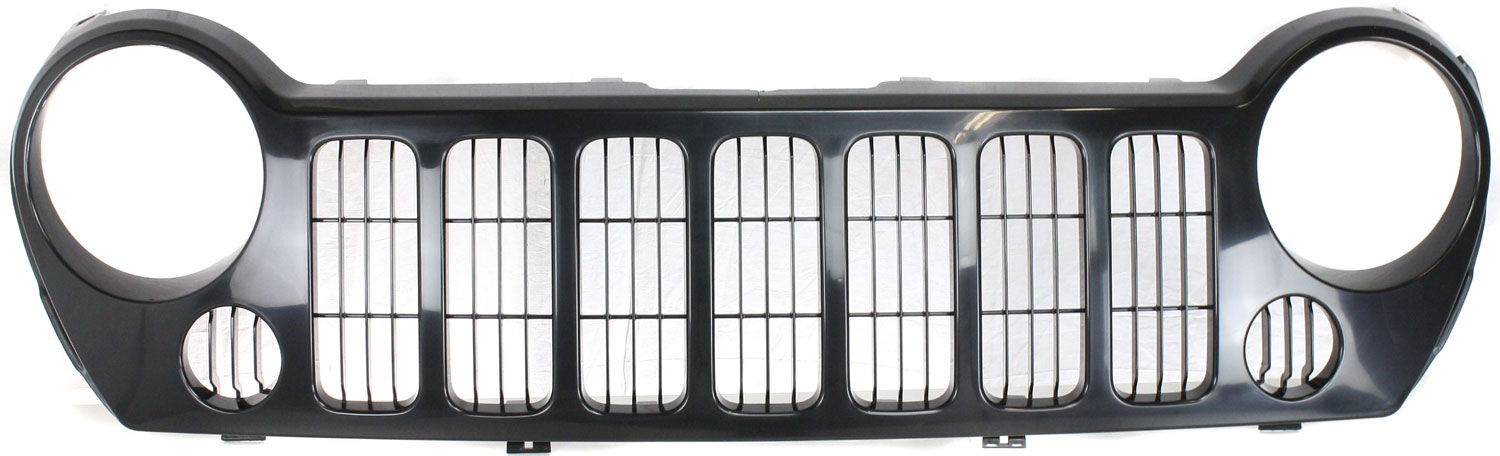 AM LIBERTY 05-07 GRILLE Black Shell Gray Insert w o Fog Light Holes SKU J070122 Partslink CH1200290 OEM 5JJ85ZZZAF