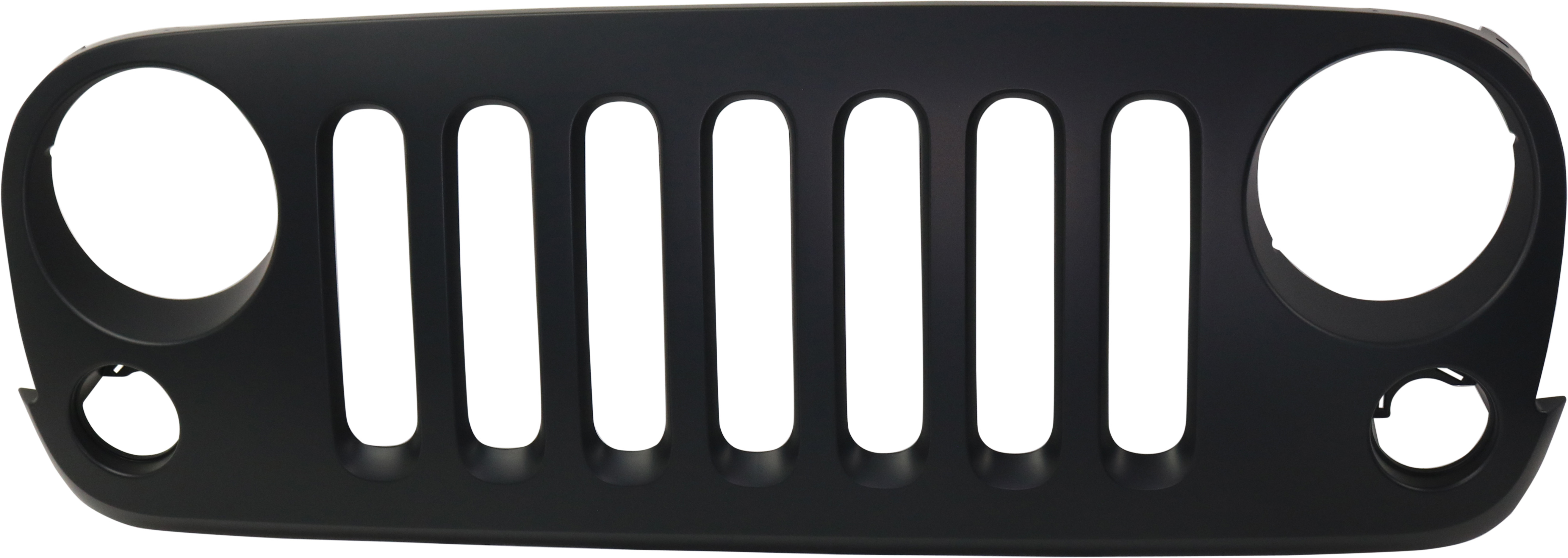AM WRANGLER JK 07-18 GRILLE Gloss Black Shell and Insert Plastic CAPA SKU J070124Q Partslink CH1200313C OEM 68046306AC