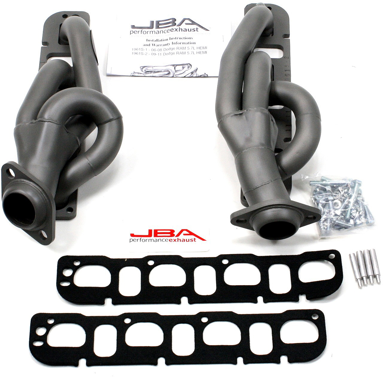 AM JBA Performance Exhaust 1961S 1JT 1-5-8 Header Shorty Stainless Steel 09-14 Ram 5.7L Hemi 15-25-3500-2-4 Wheel Drive Titanium Ceramic|CA Legal SKU J211961S2JT
