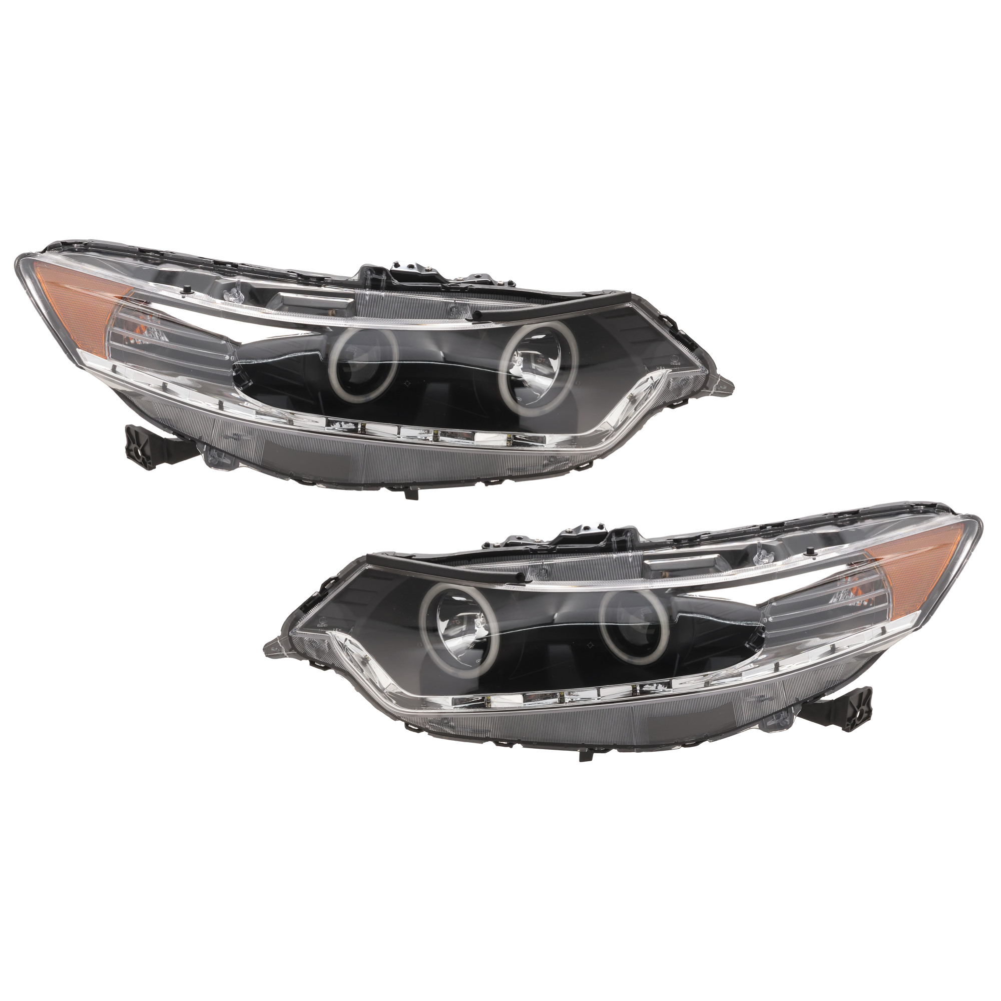 AM TSX 09-14 PROJECTOR HEAD LAMP RH AND LH Assembly HID and Halogen w o HID Kit w LED Halo SKU JA10010007A Partslink AC2502118 AC2503118 OEM 33151TL0A02-33101TL0A02