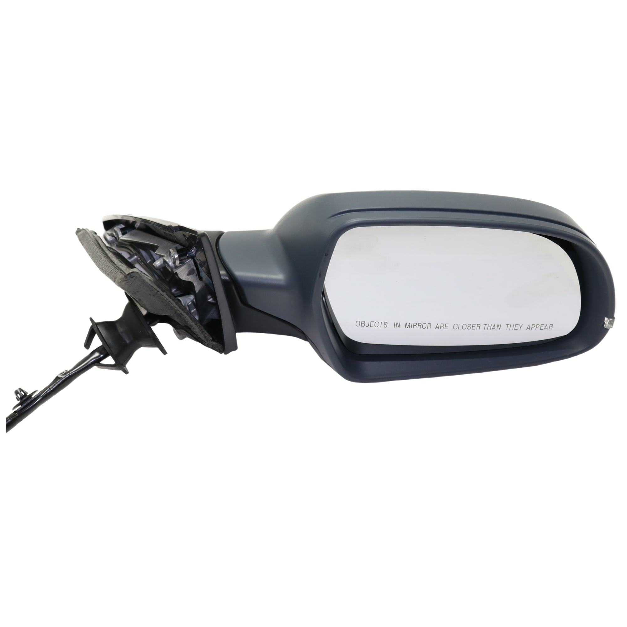 AM A4 S4-10-11 MIRROR RH Power Manual Folding Heated Paintable No Auto dimming w Memory and Signal Light No BSD Sedan Wagon SKU JAU04ER S Partslink AU1321114 OEM 8K1857410AK01C PFM