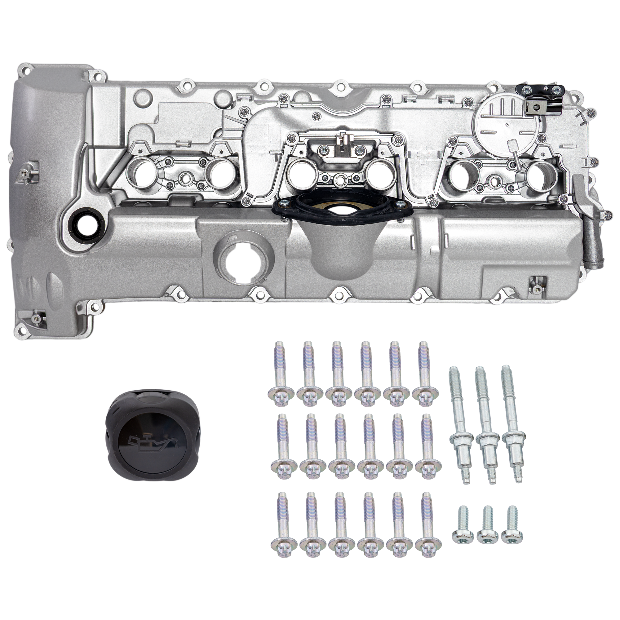 AM Z4-04-11 X5-07-10 VALVE COVER Aluminum Silver w Bolts and Gasket SKU JB32040016 OEM 11127552281 PFM