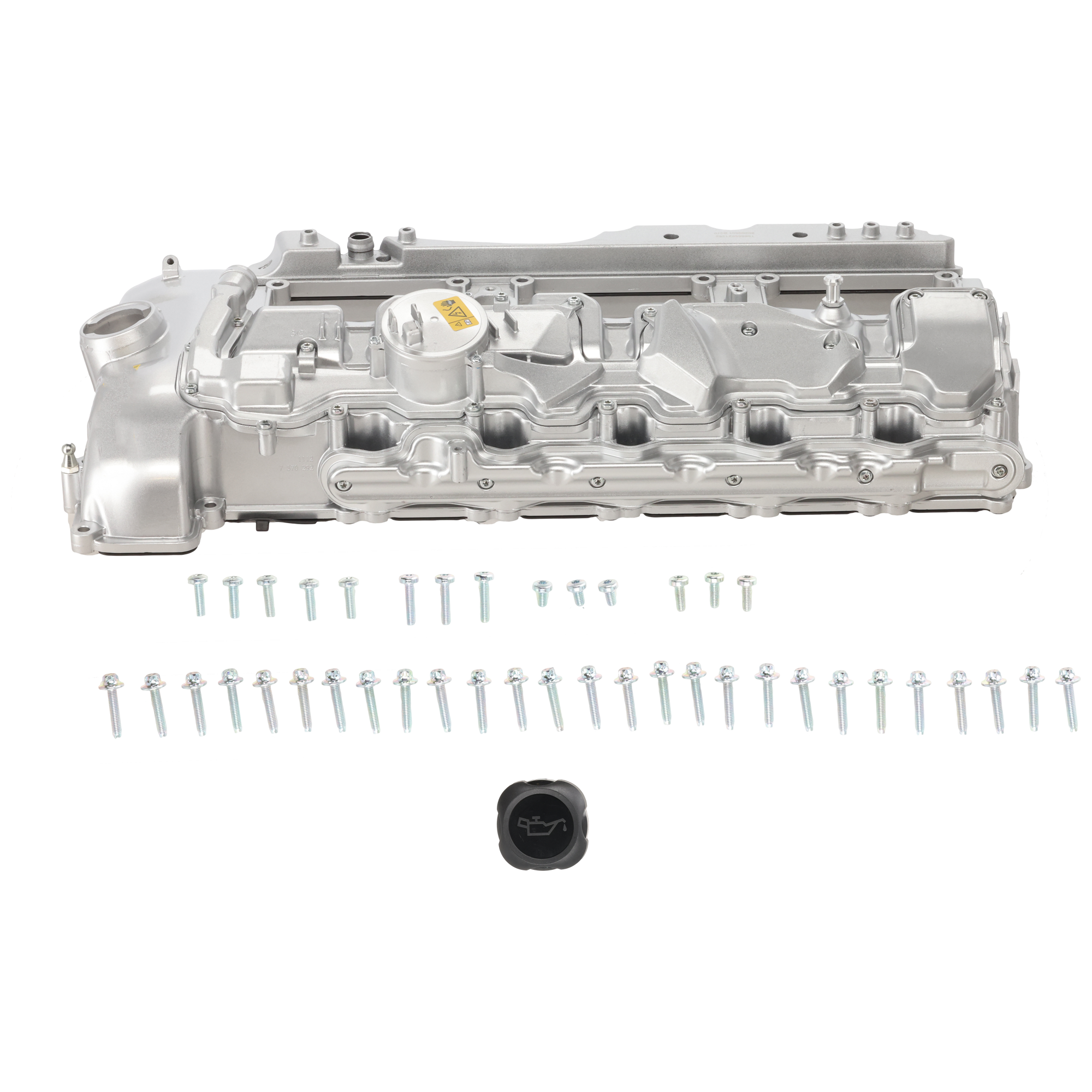 AM X3 X5-11-19 VALVE COVER Aluminum Silver w Bolts and Gasket SKU JB32040018 OEM 11127570292 PFM