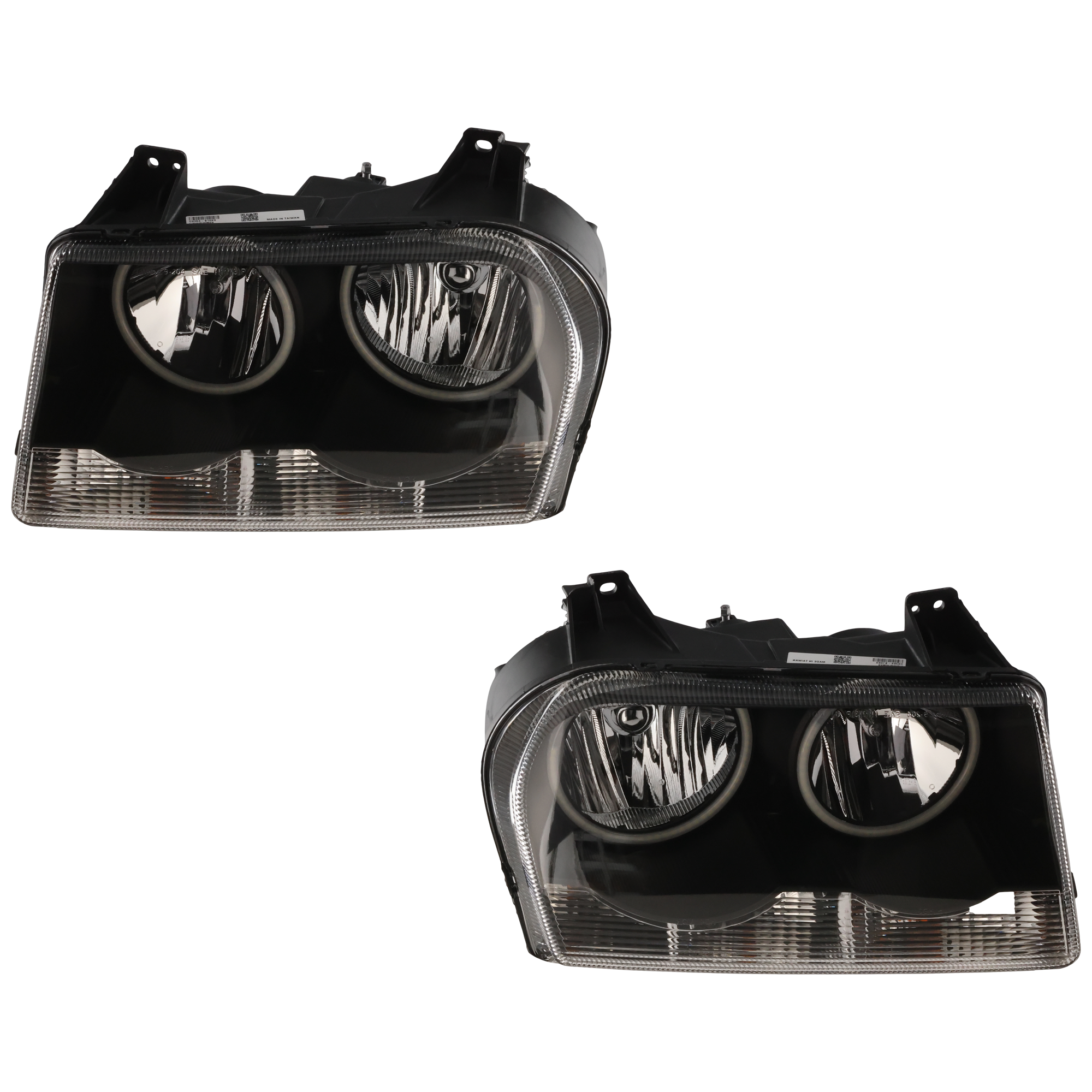 AM CHRYSLER 300-05-05-07-07 HEAD LAMP RH AND LH Assembly Halogen w LED Halo 07-07 w o Delay Option Exc. C Models SKU JC10010092A OEM 4805756AH PFM 4805756AI PFM 48
