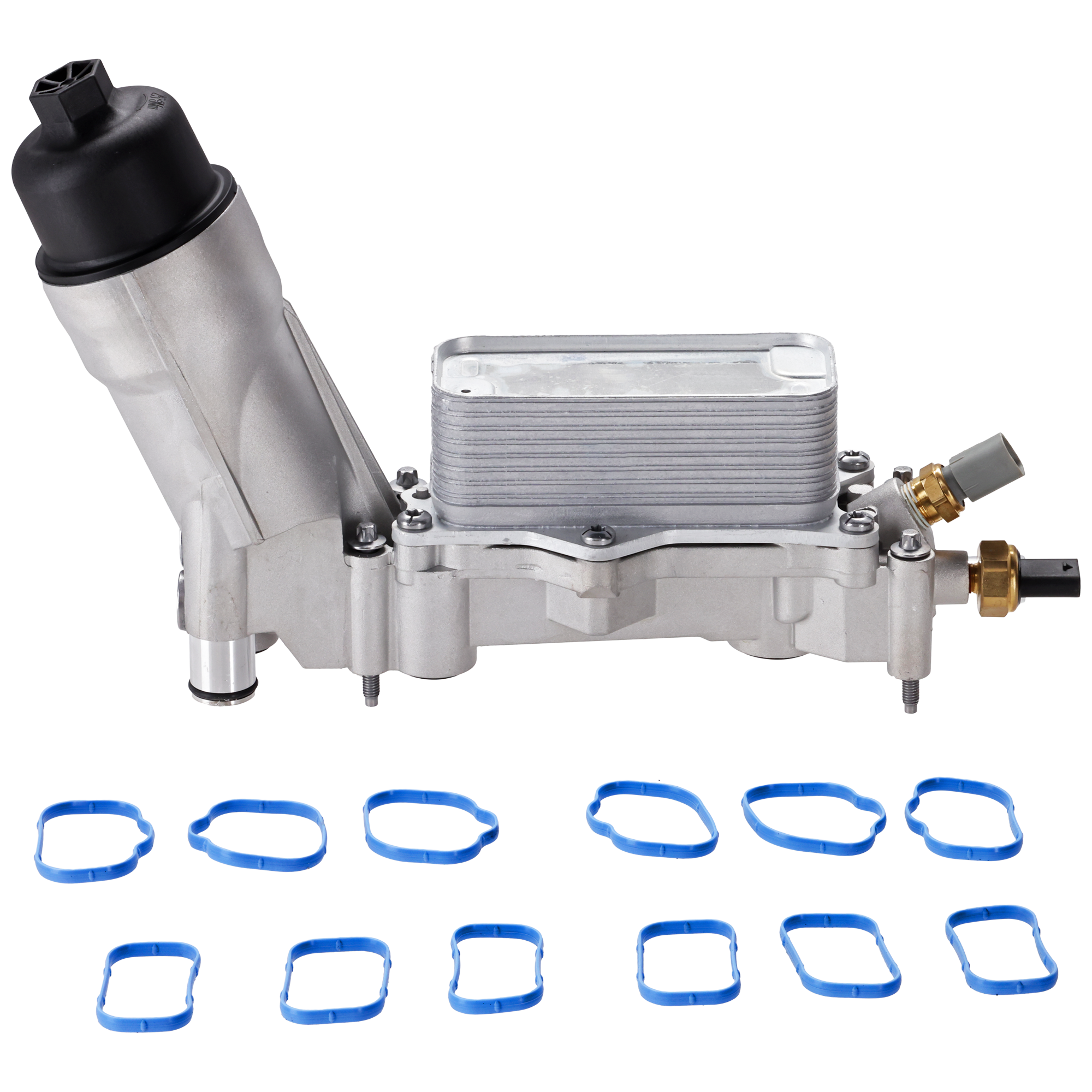 AM CHRYSLER 300 CHALLENGER 19-23 OIL FILTER HOUSING Assembly Aluminum w Filter and Gaskets SKU JC38560006 OEM 68365925AD PFM 05184562AC 0518