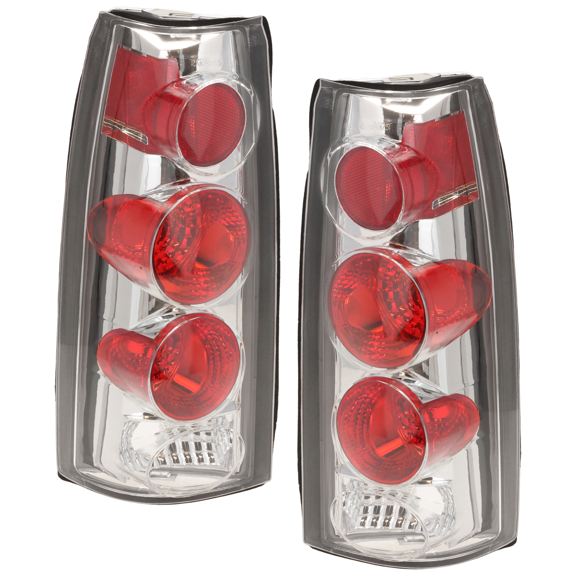 AM C K FULL SIZE PICKUP 88-00 TAIL LAMP RH AND LH Lens and Housing Incandescent 3D Style Chrome Interior SKU JC73010123U OEM 5977868 PFM 5977867 PFM
