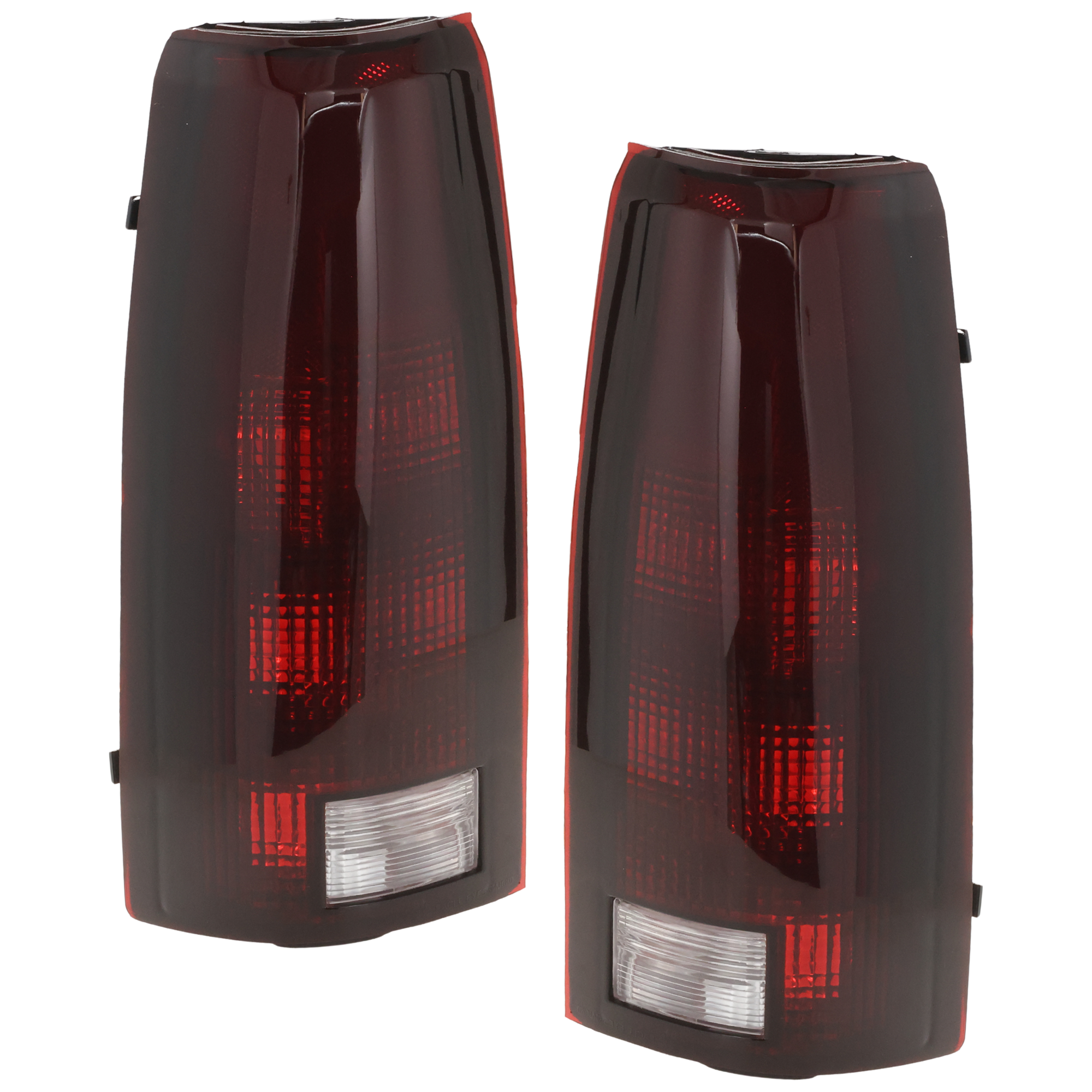 AM C K FULL SIZE PICKUP 88-00 TAIL LAMP RH AND LH Lens and Housing Incandescent Chrome Interior Dark Red Lens w o Connector SKU JC73010124U OEM 5977868 PFM 5977867 PFM