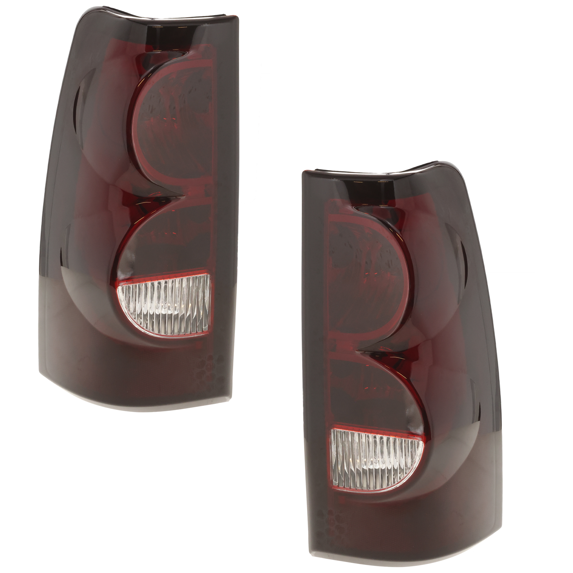 AM SILVERADO 03-07 TAIL LAMP RH AND LH Assembly Incandescent Red and Clear Lens Chrome Interior w Black Trim Fleetside Includes 2007 Classic SKU JC73010126A OEM 19169003 PFM 19169002 PFM
