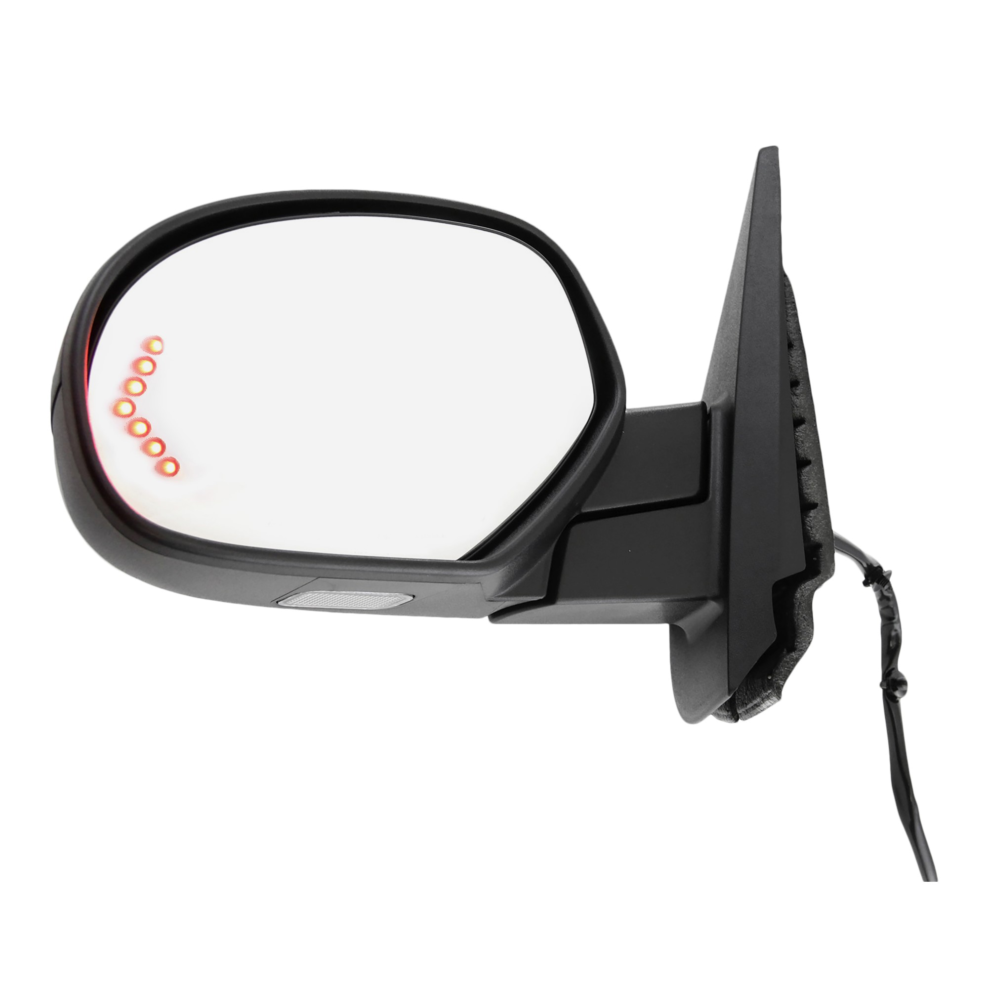 AM SUBURBAN 07-14 MIRROR LH Power Heated Power Folding Paintable Textured 2 Caps w Puddle and Signal Lights No Memory SKU JCV122EL S OEM 25831236 PFM 25779848-21996882